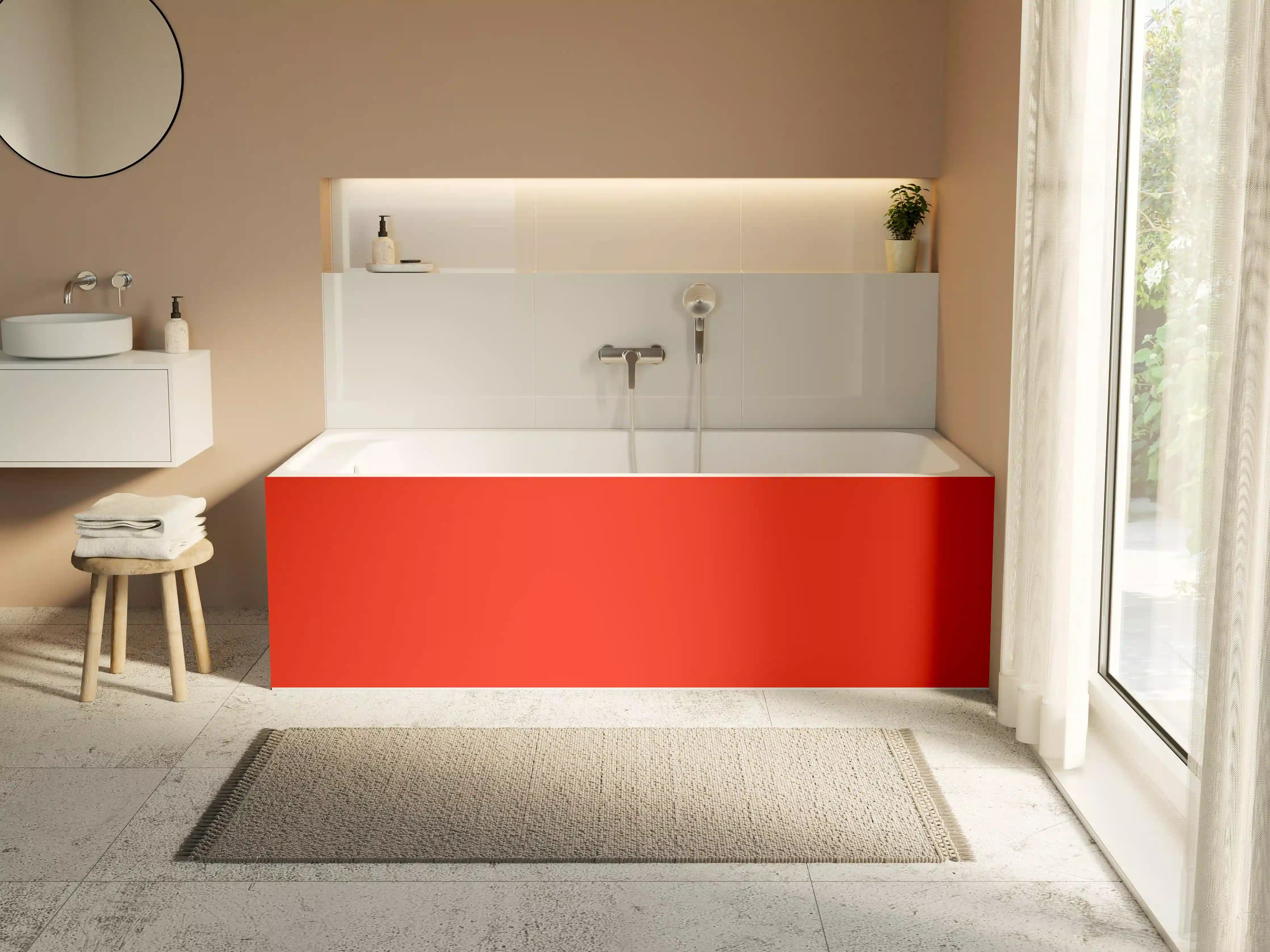 Badewannen-Rückwand - RAL 3028 (Reines Rot)