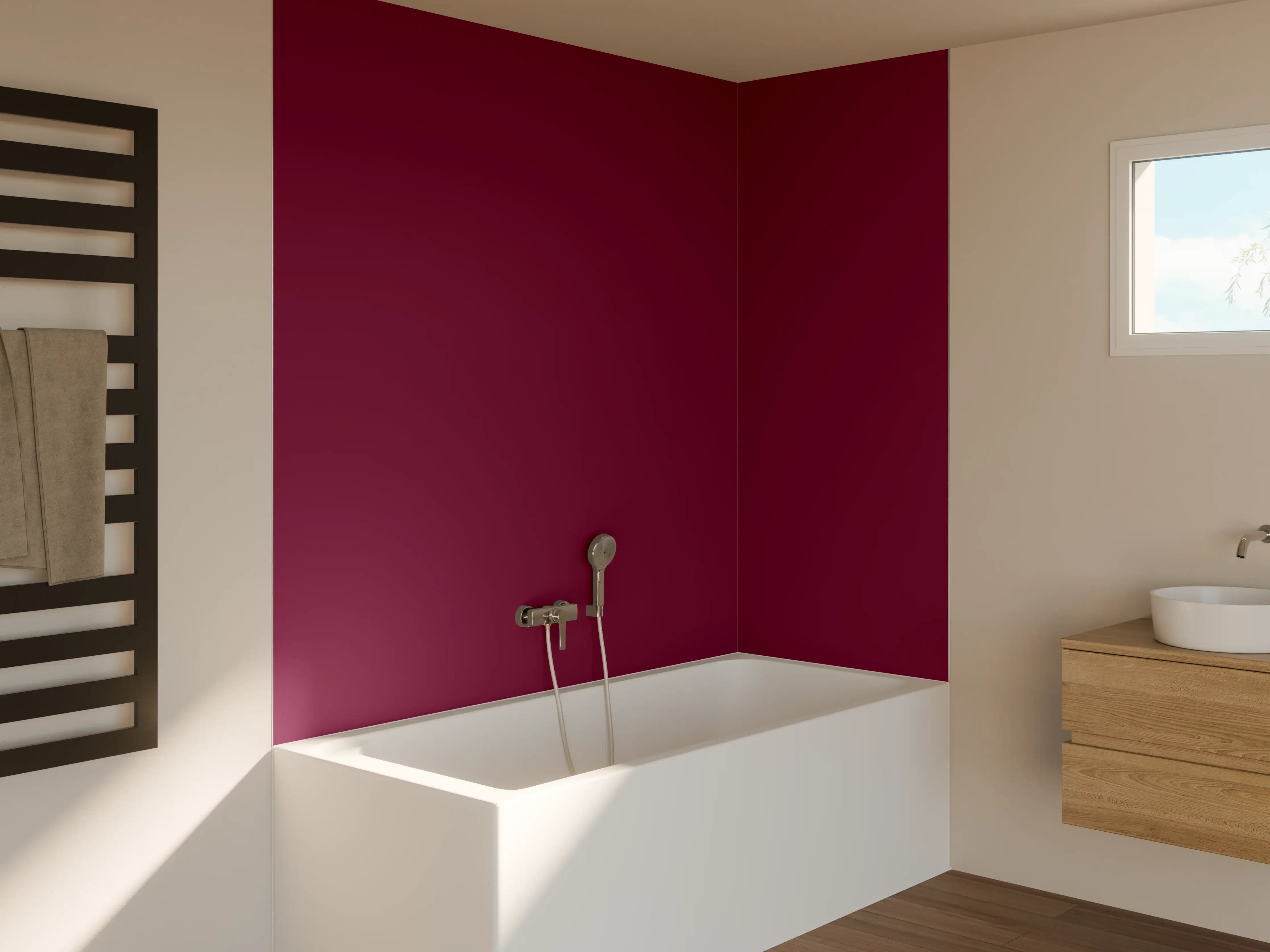 Badewannen-Rückwand - RAL 4004 (Weinrotviolett)