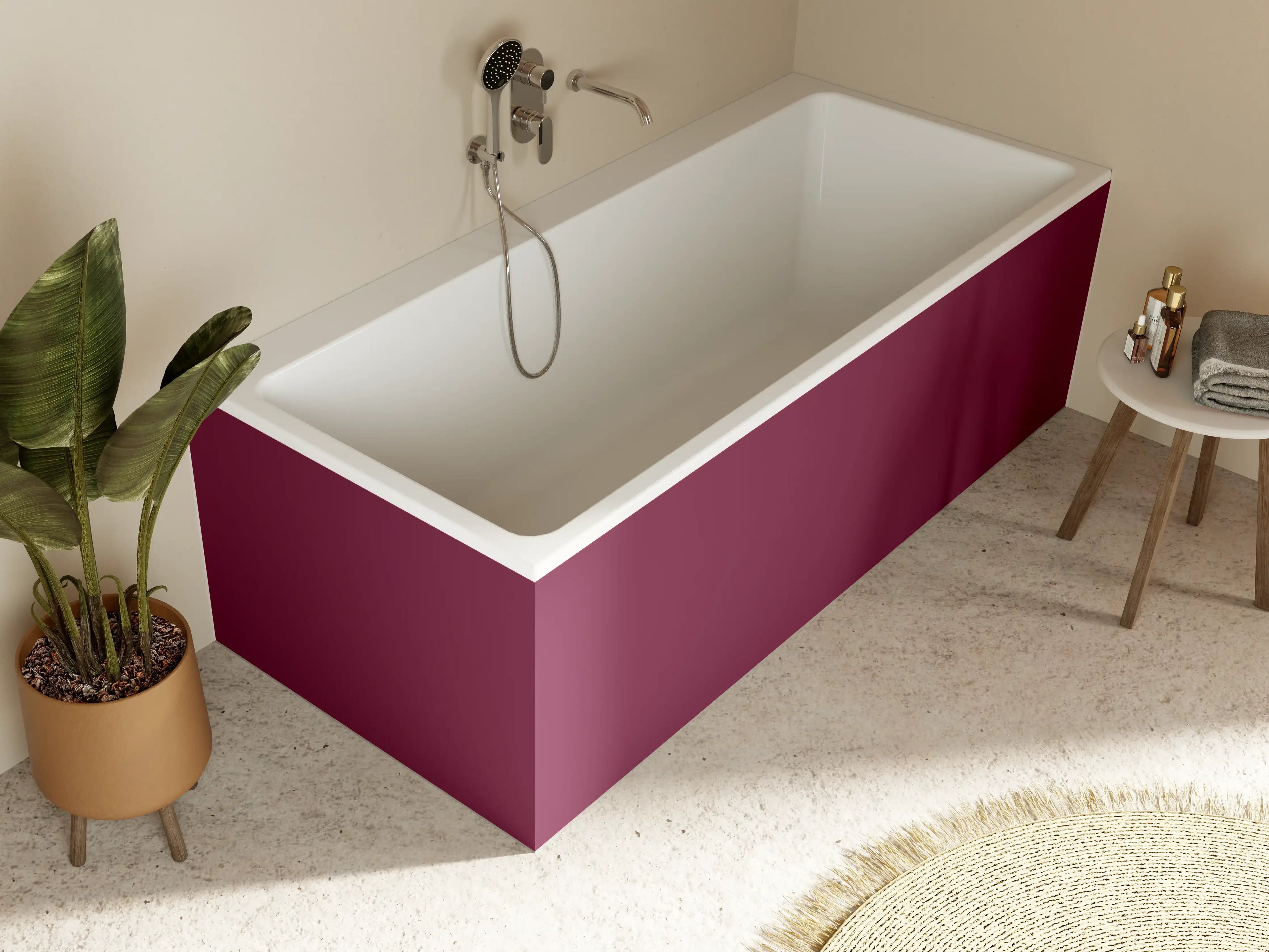 Badewannen-Rückwand - RAL 4004 (Weinrotviolett)