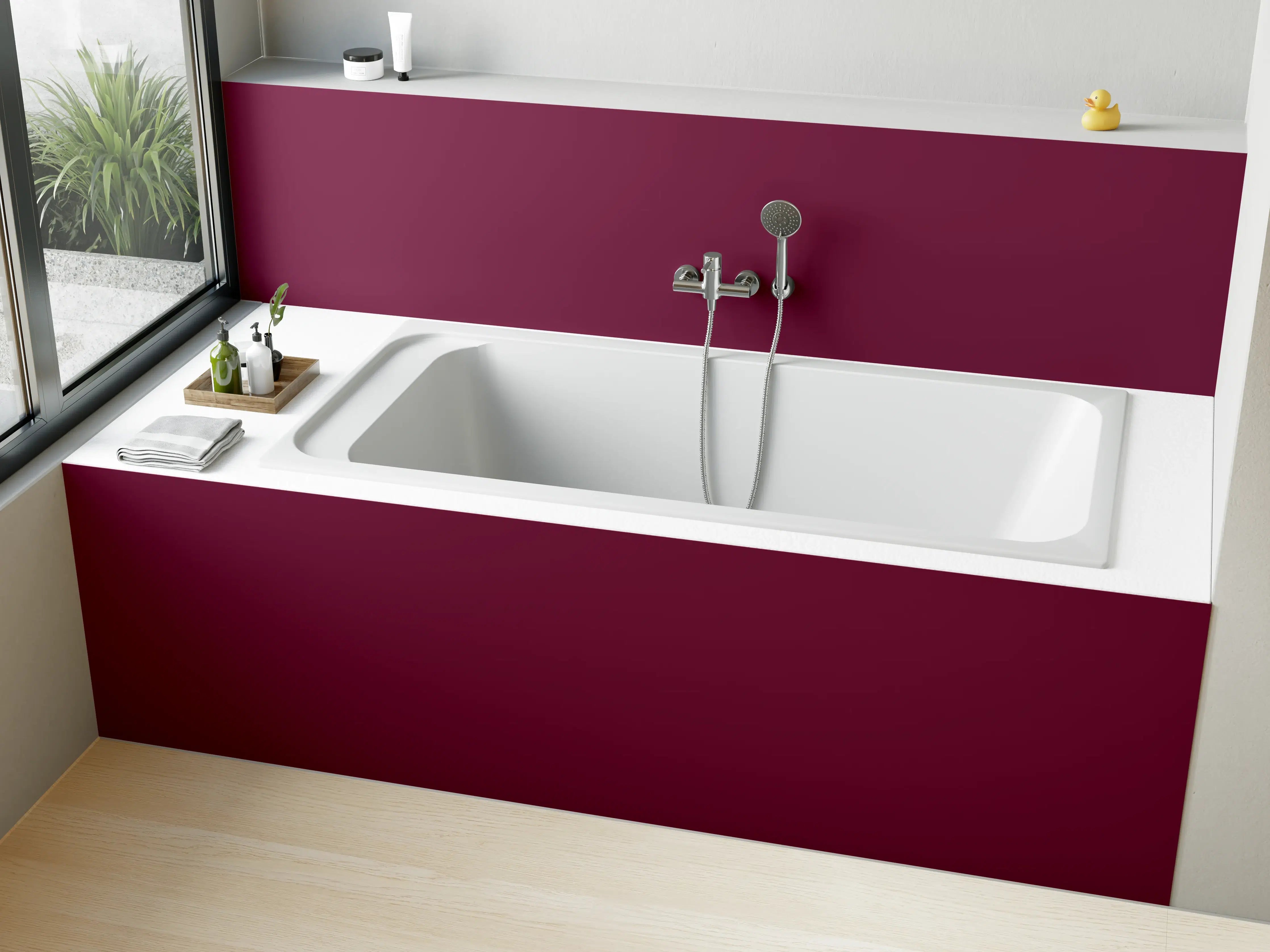 Badewannen-Rückwand - RAL 4004 (Weinrotviolett)