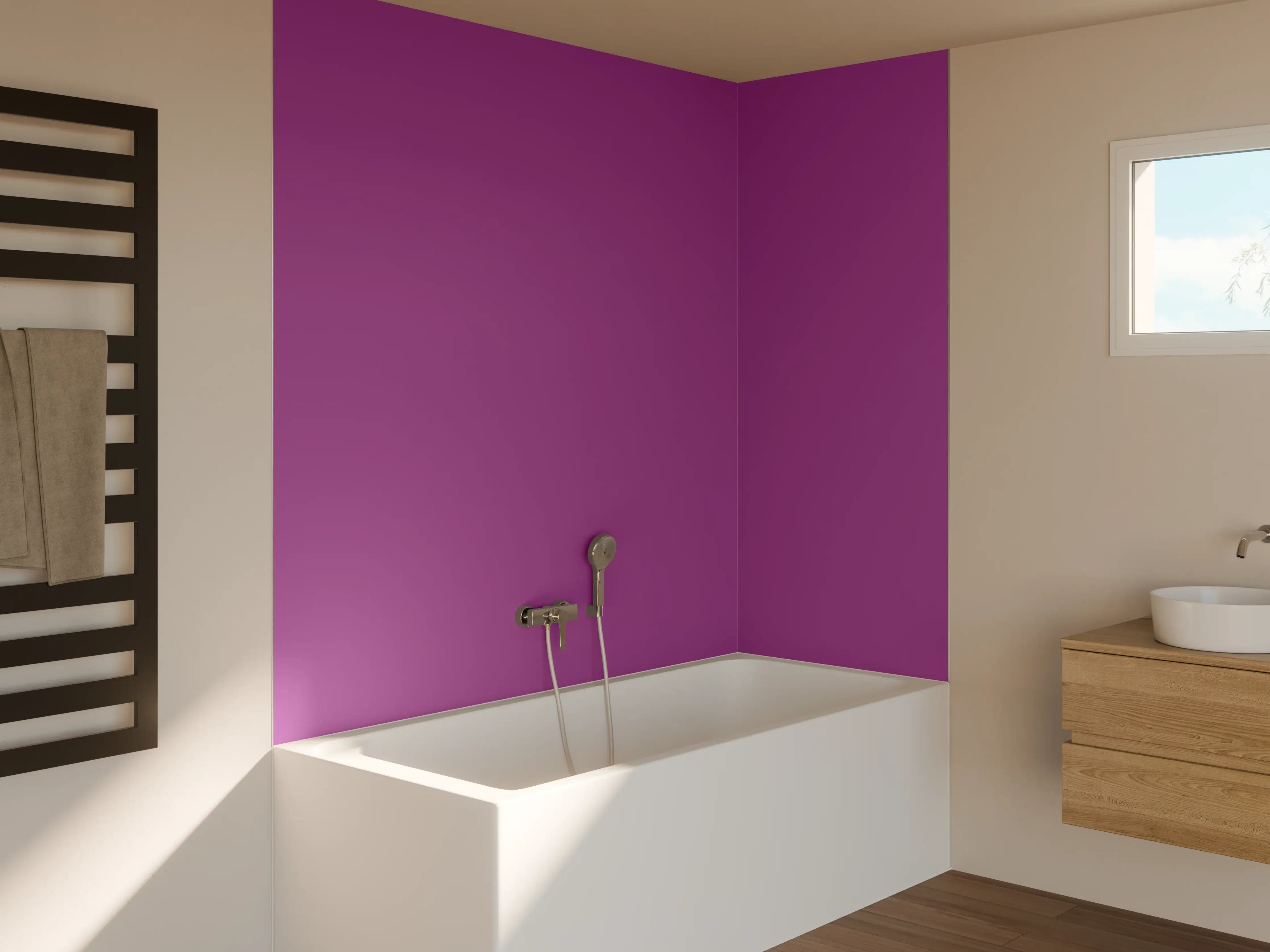 Badewannen-Rückwand - RAL 4008 (Signalviolett)