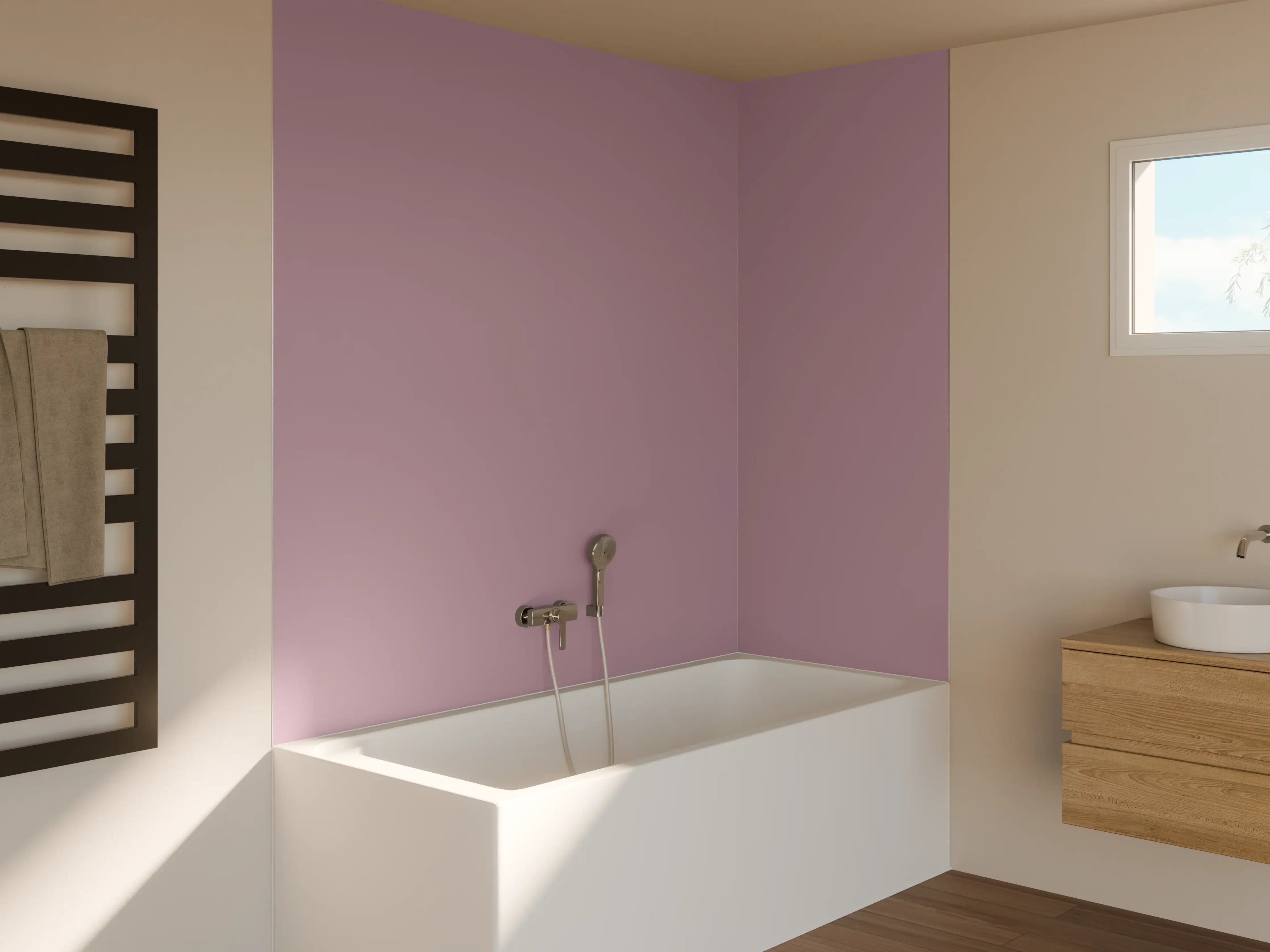 Badewannen-Rückwand - RAL 4009 (Pastellviolett)