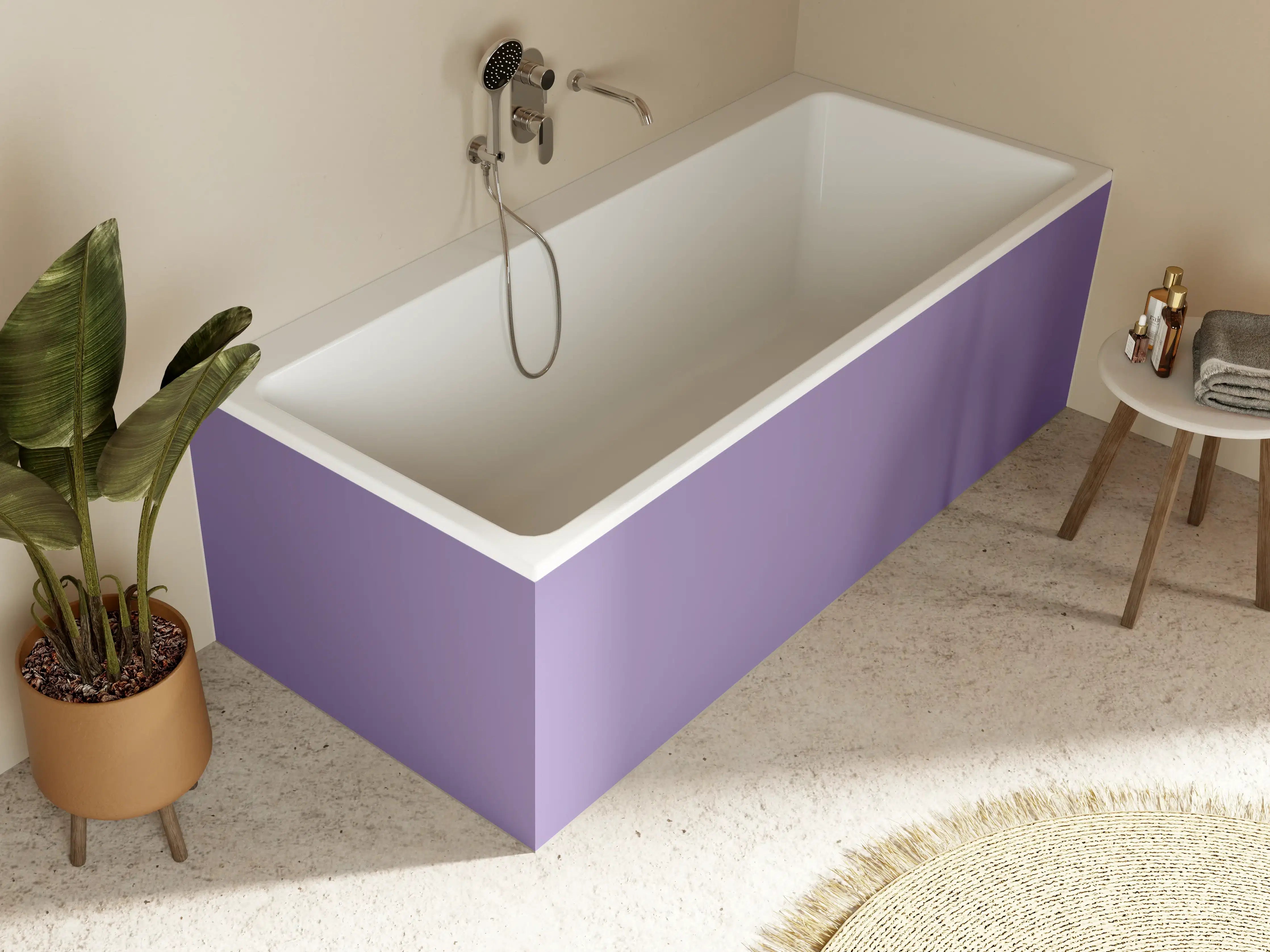 Badewannen-Rückwand - RAL 4011 (Perlviolett)