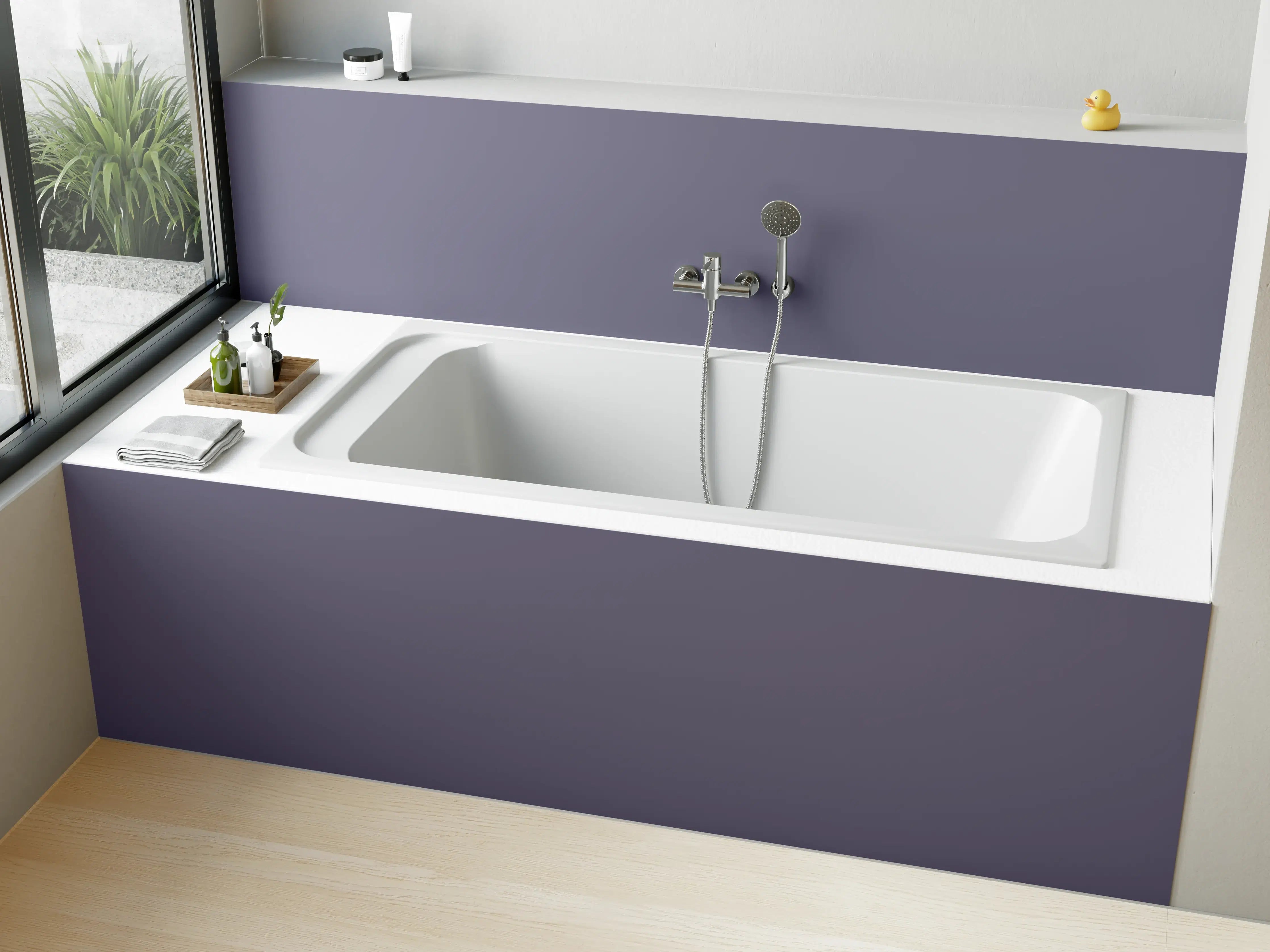 Badewannen-Rückwand - RAL 4012 (Perlbrombeere)