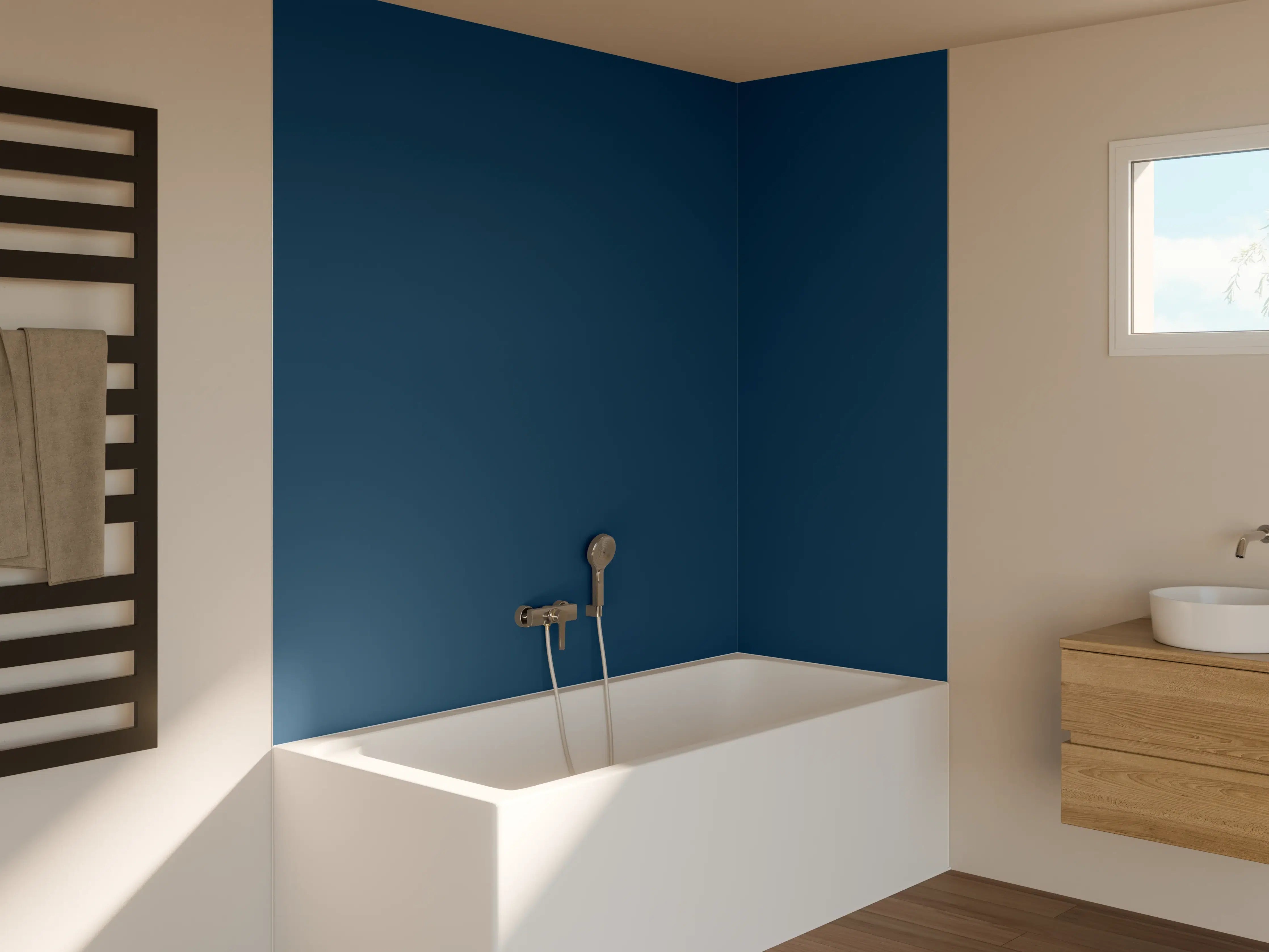 Badewannen-Rückwand - RAL 5001 (Grünblau)