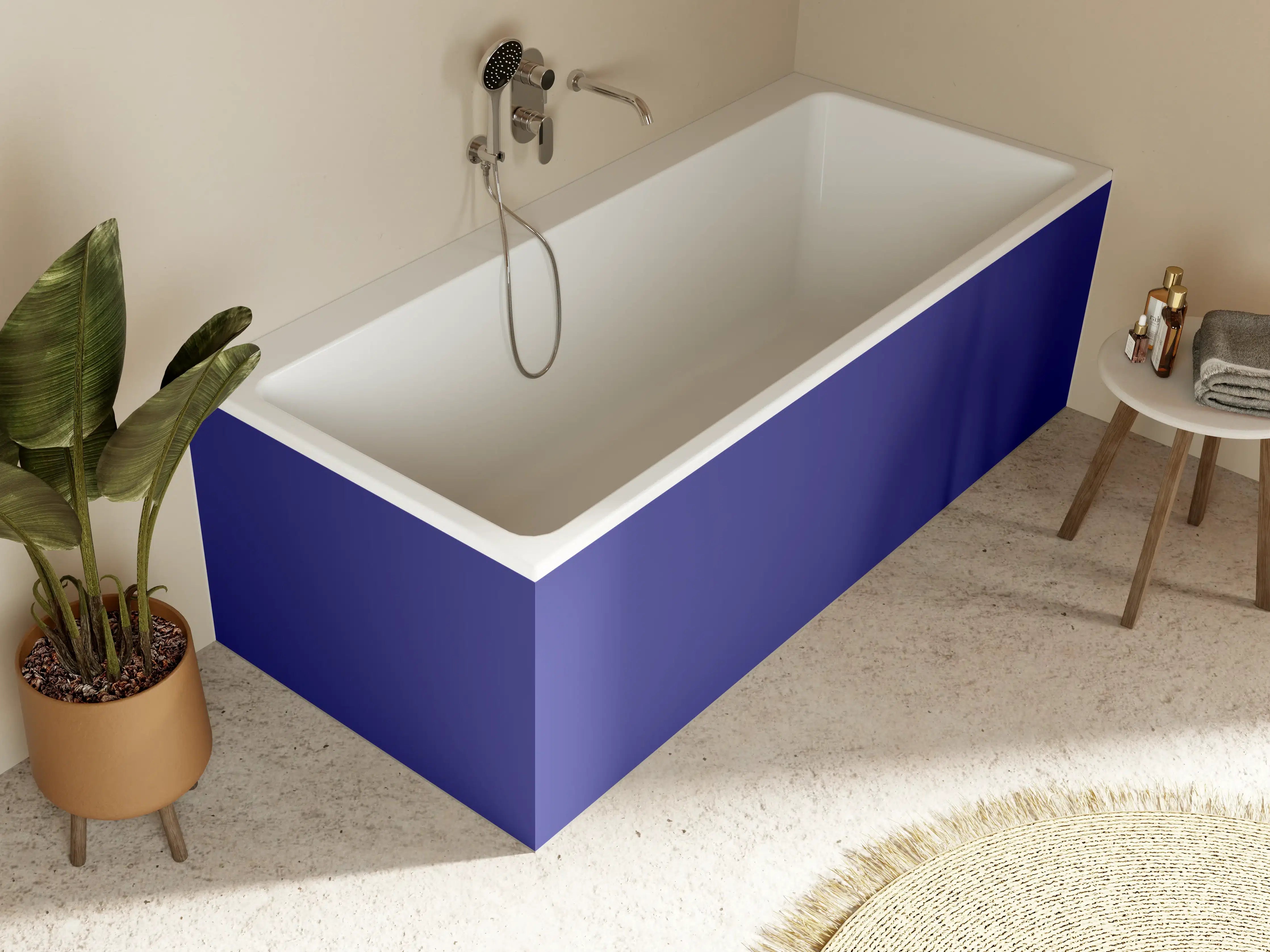 Badewannen-Rückwand - RAL 5002 (Ultramarinblau)