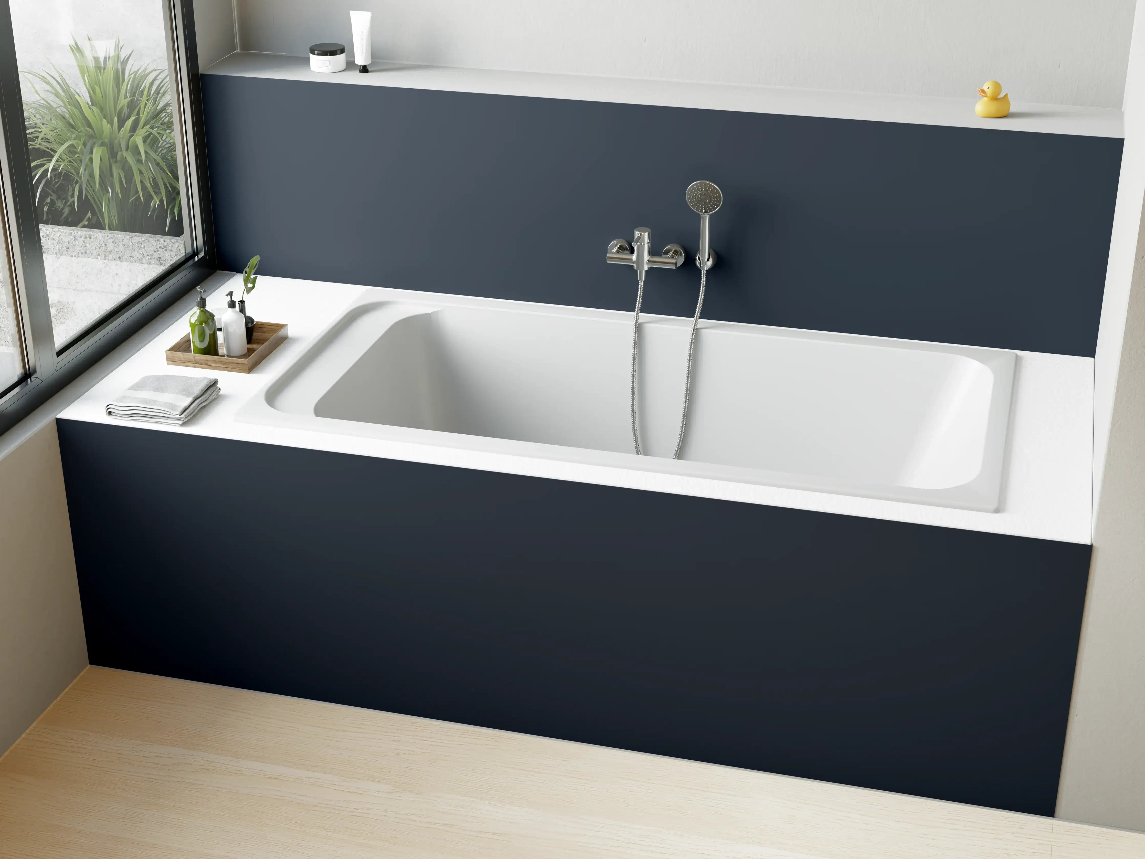 Badewannen-Rückwand - RAL 5008 (Graublau)