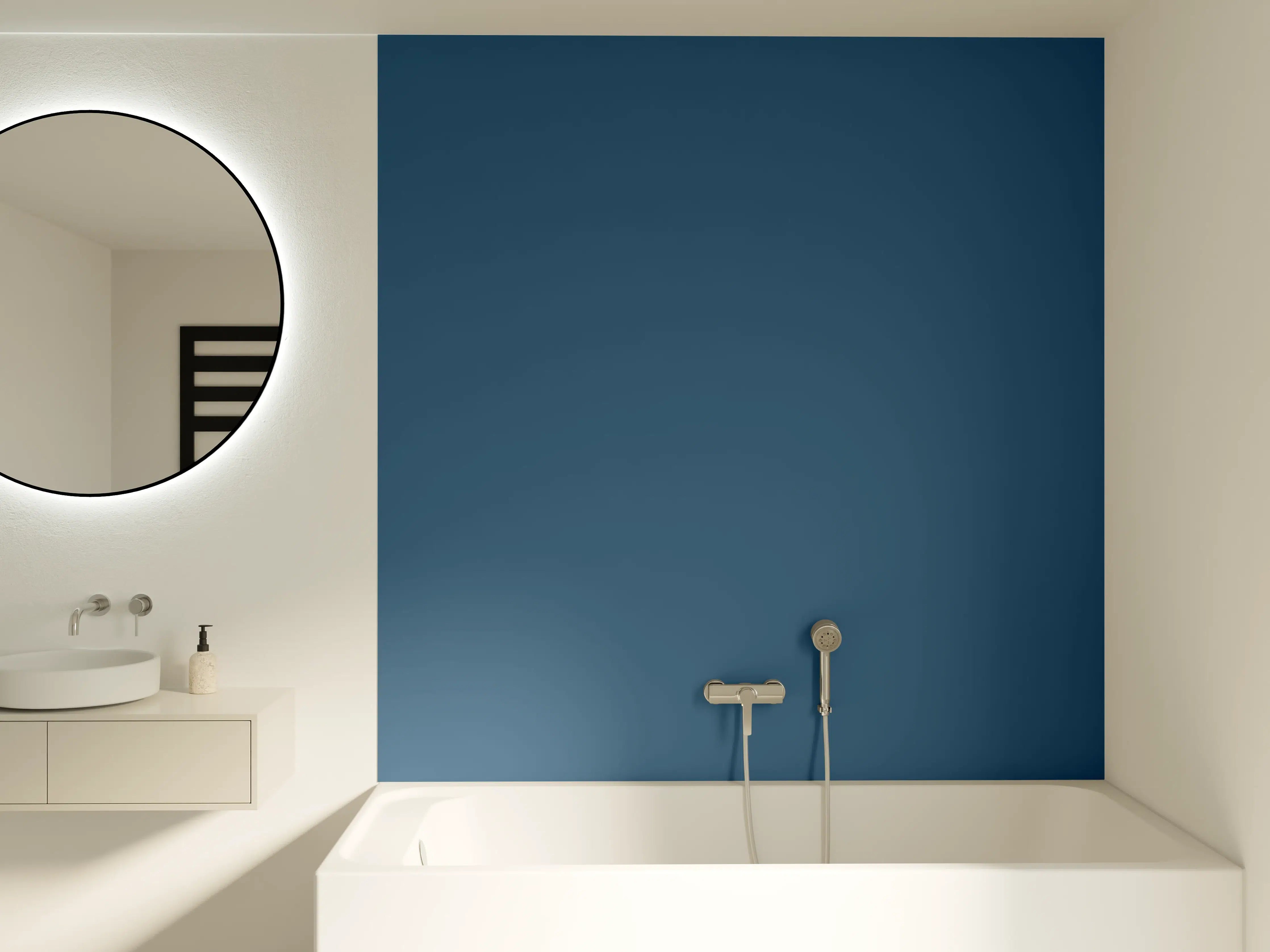 Badewannen-Rückwand - RAL 5009 (Azurblau)