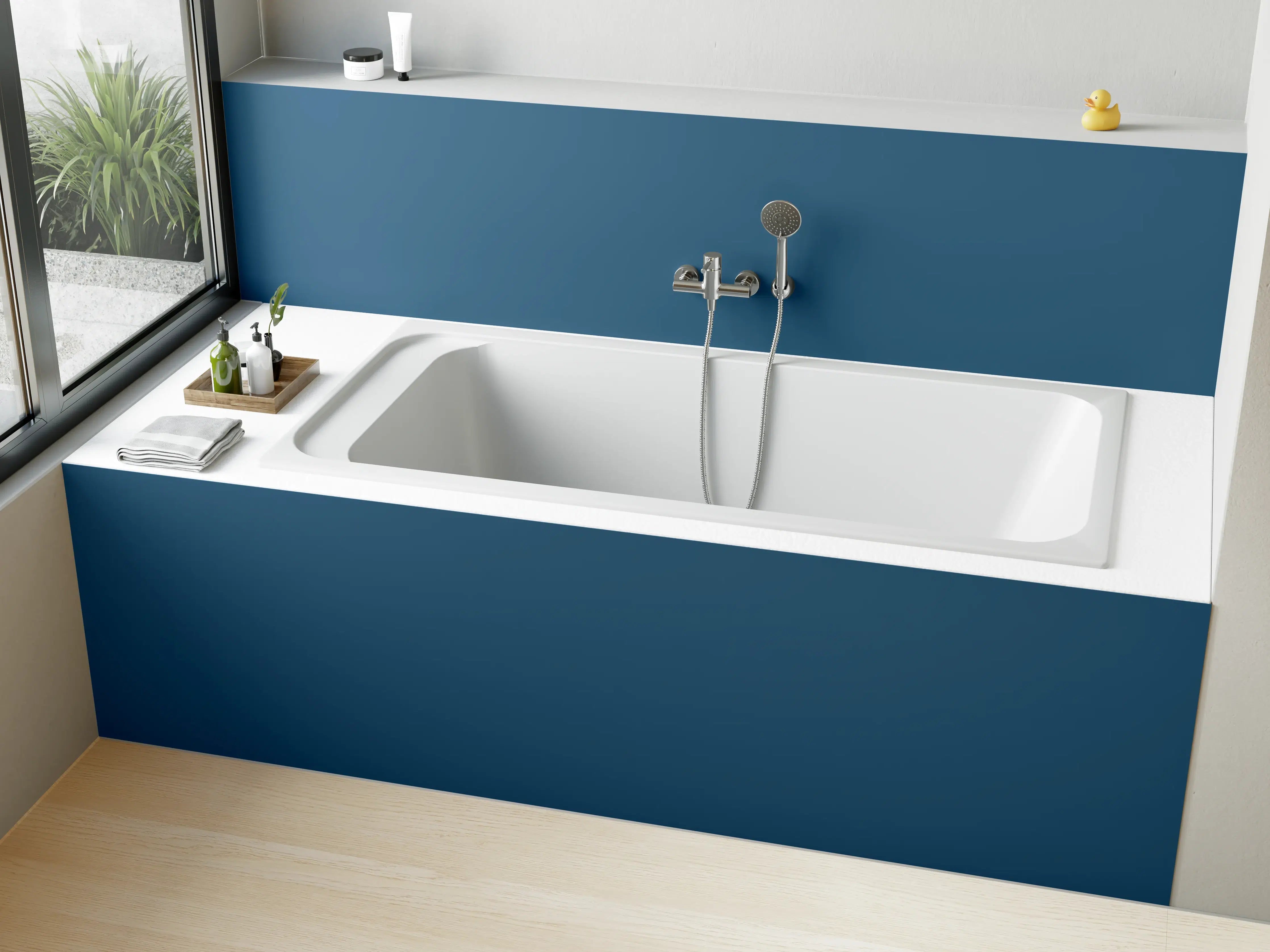 Badewannen-Rückwand - RAL 5009 (Azurblau)