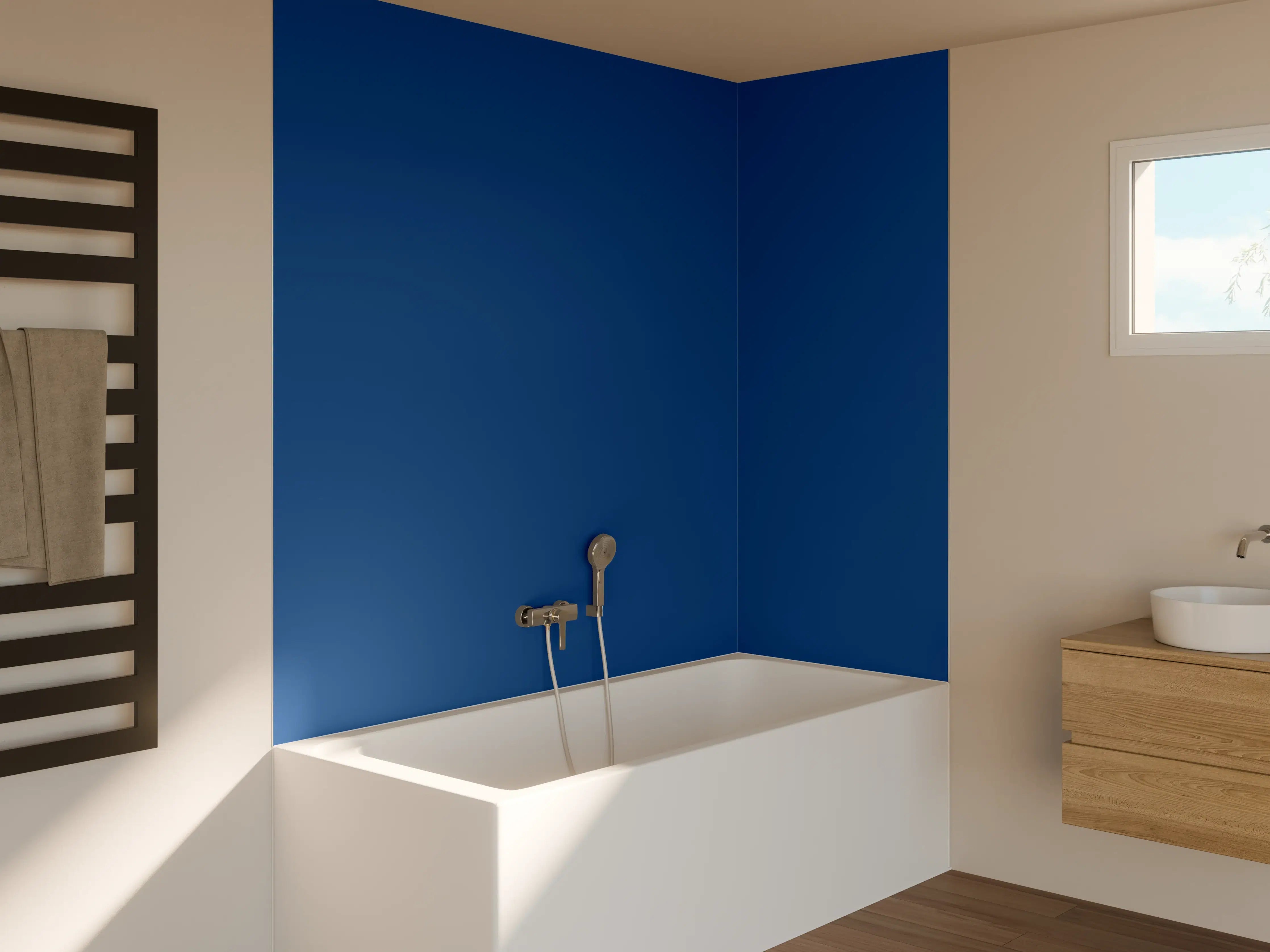 Badewannen-Rückwand - RAL 5010 (Enzianblau)