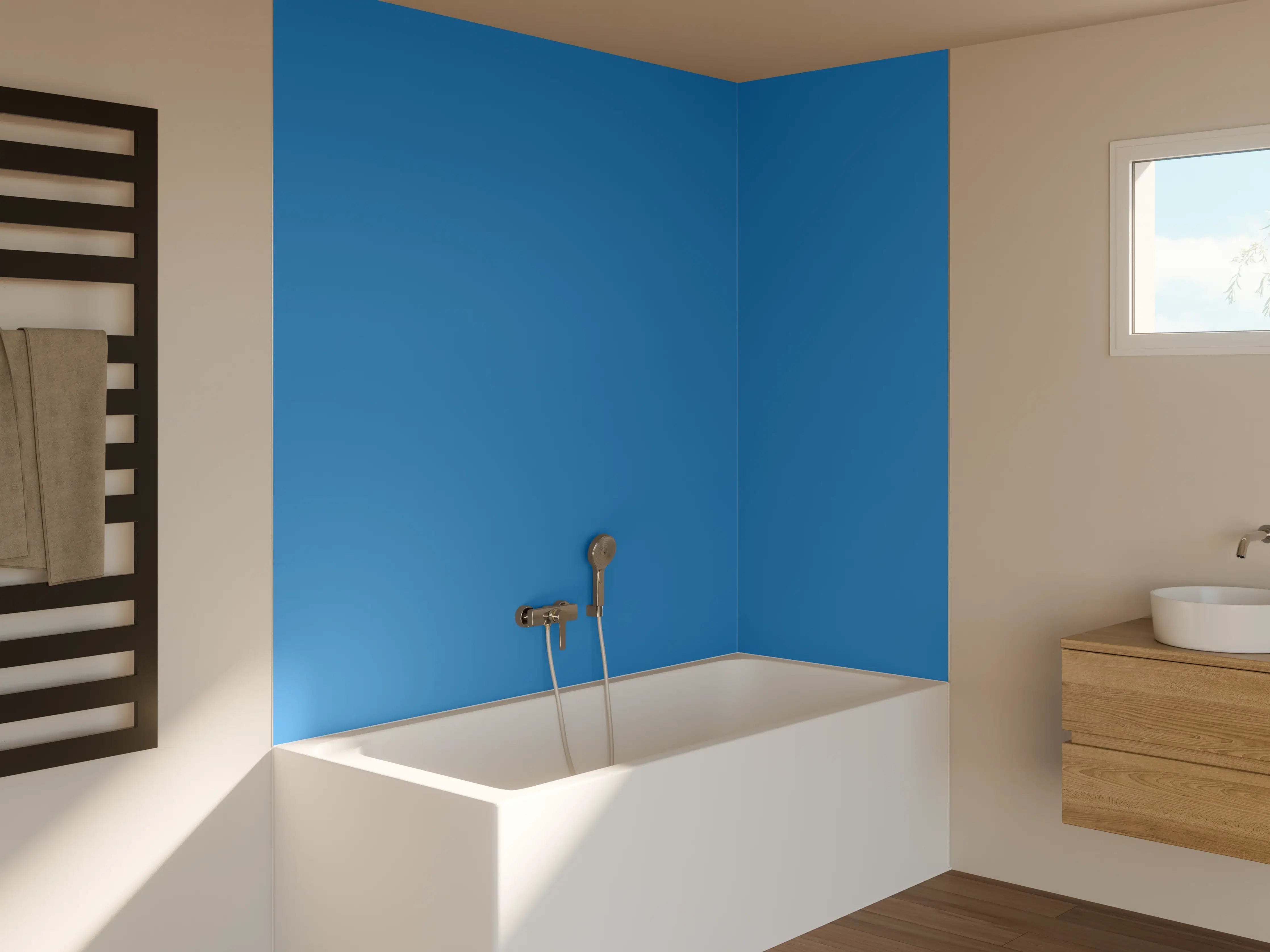 Badewannen-Rückwand - RAL 5012 (Hellblau)