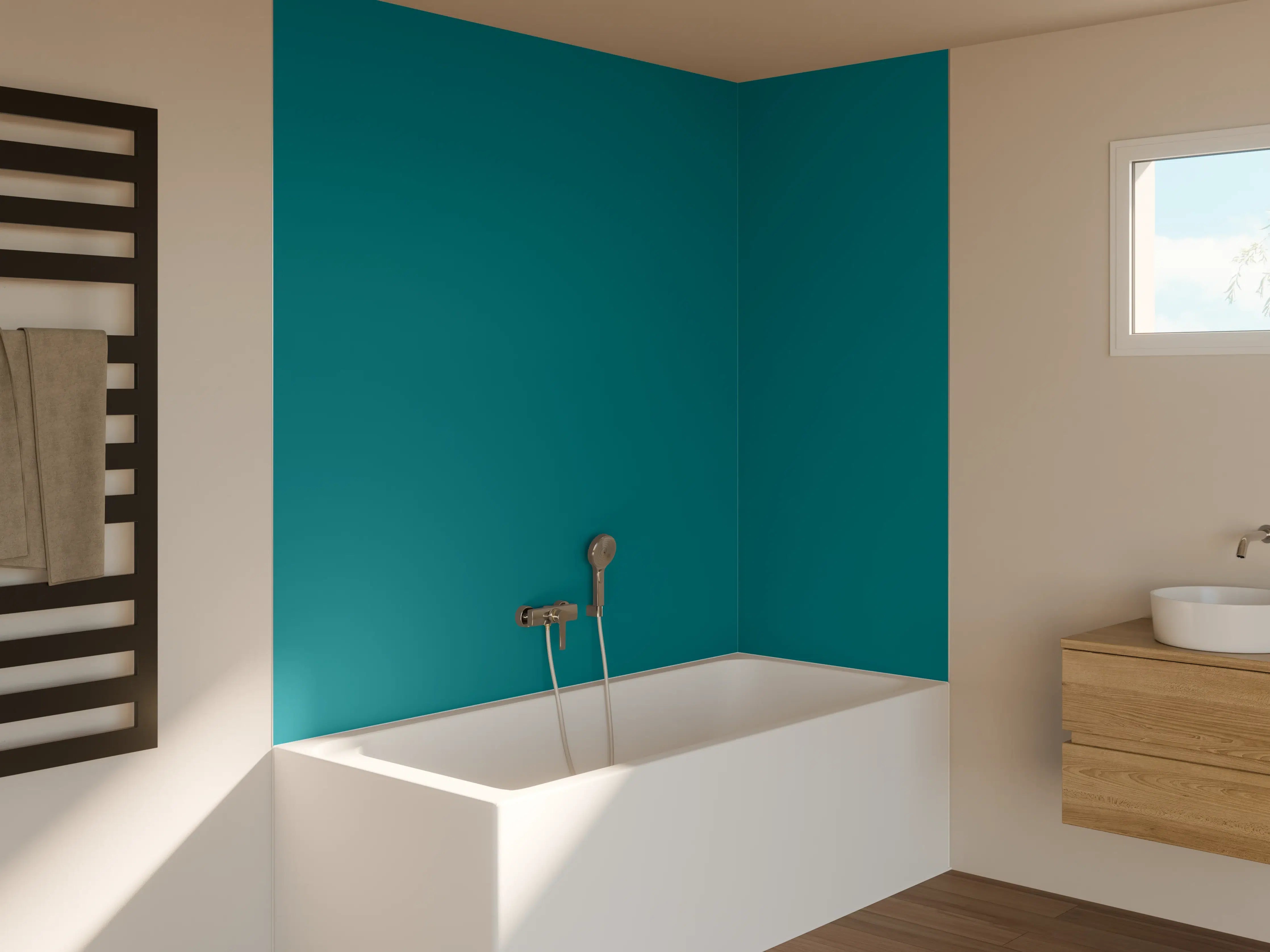 Badewannen-Rückwand - RAL 5021 (Wasserblau)
