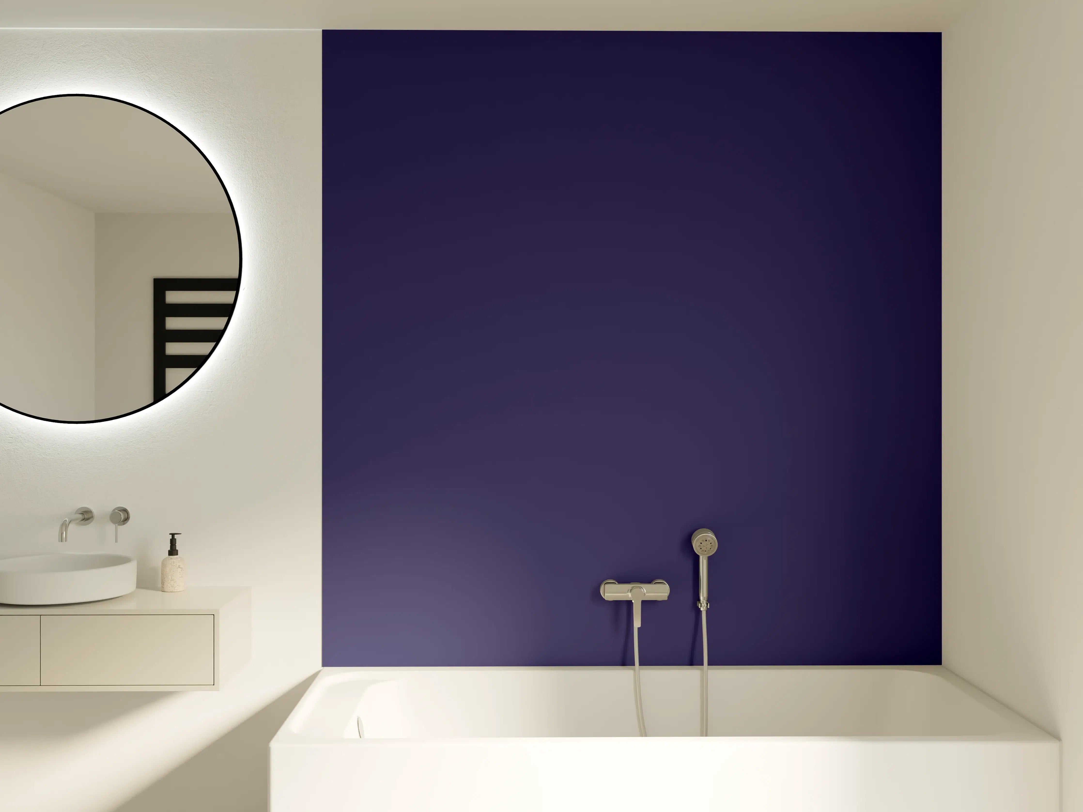 Badewannen-Rückwand - RAL 5022 (Nachtblau)