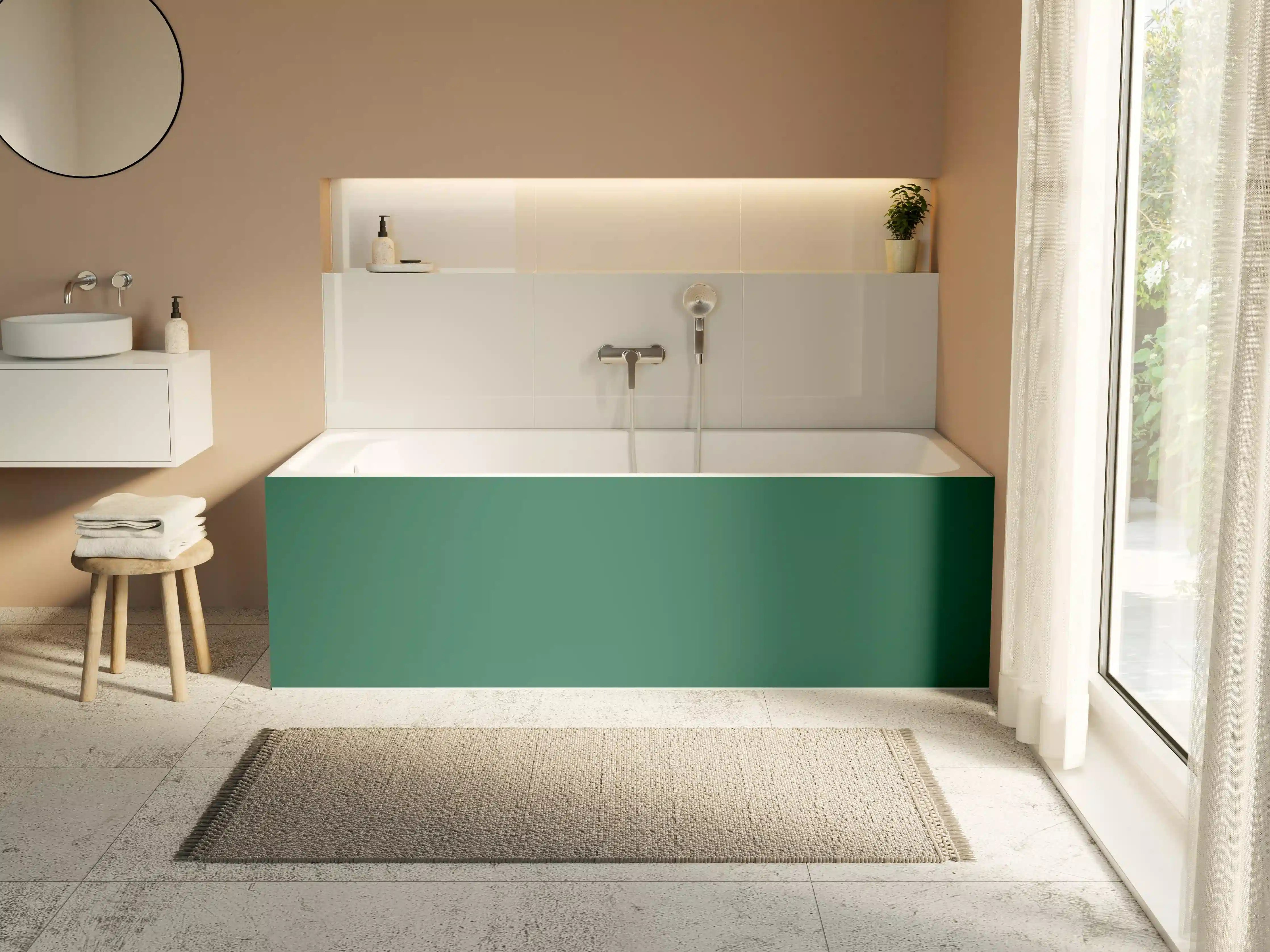 Badewannen-Rückwand - RAL 6000 (Patinagrün)