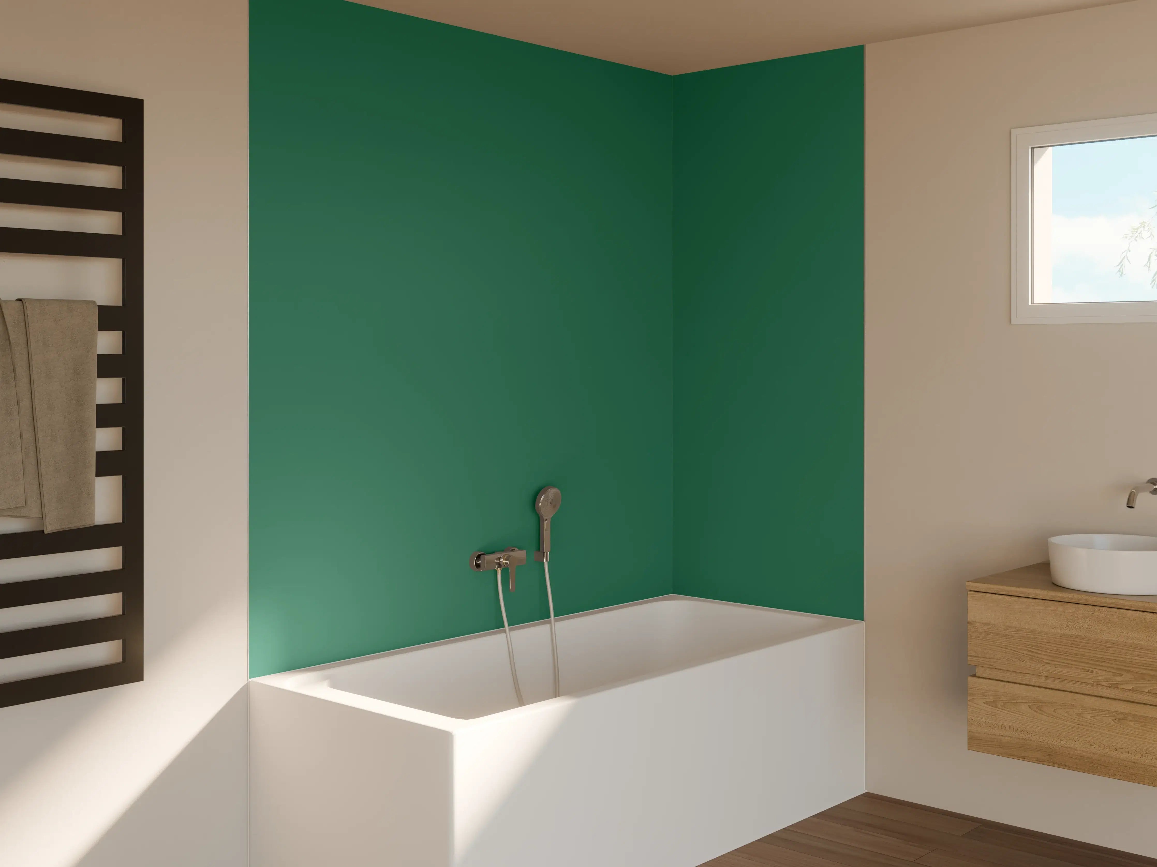 Badewannen-Rückwand - RAL 6000 (Patinagrün)