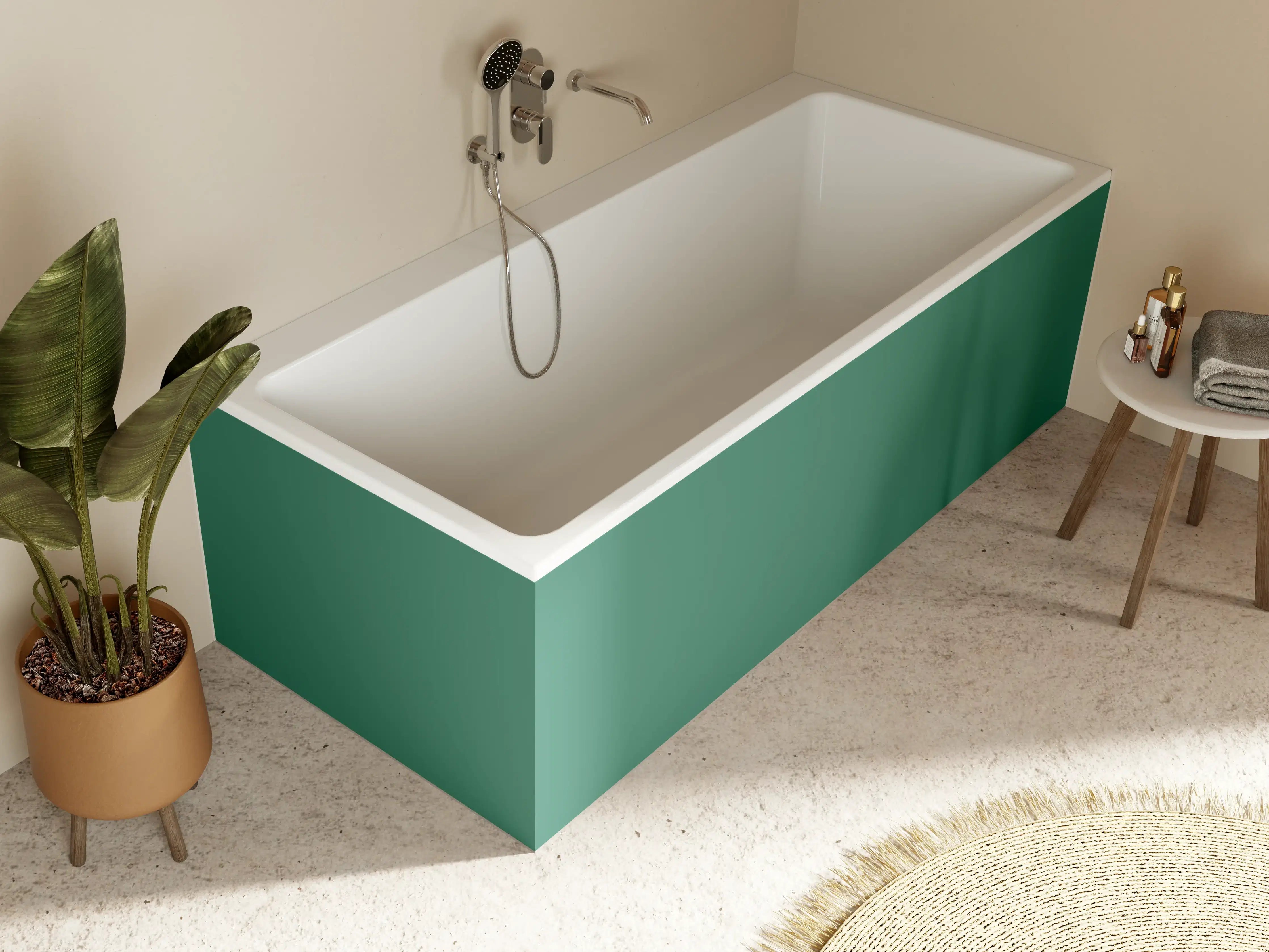 Badewannen-Rückwand - RAL 6000 (Patinagrün)