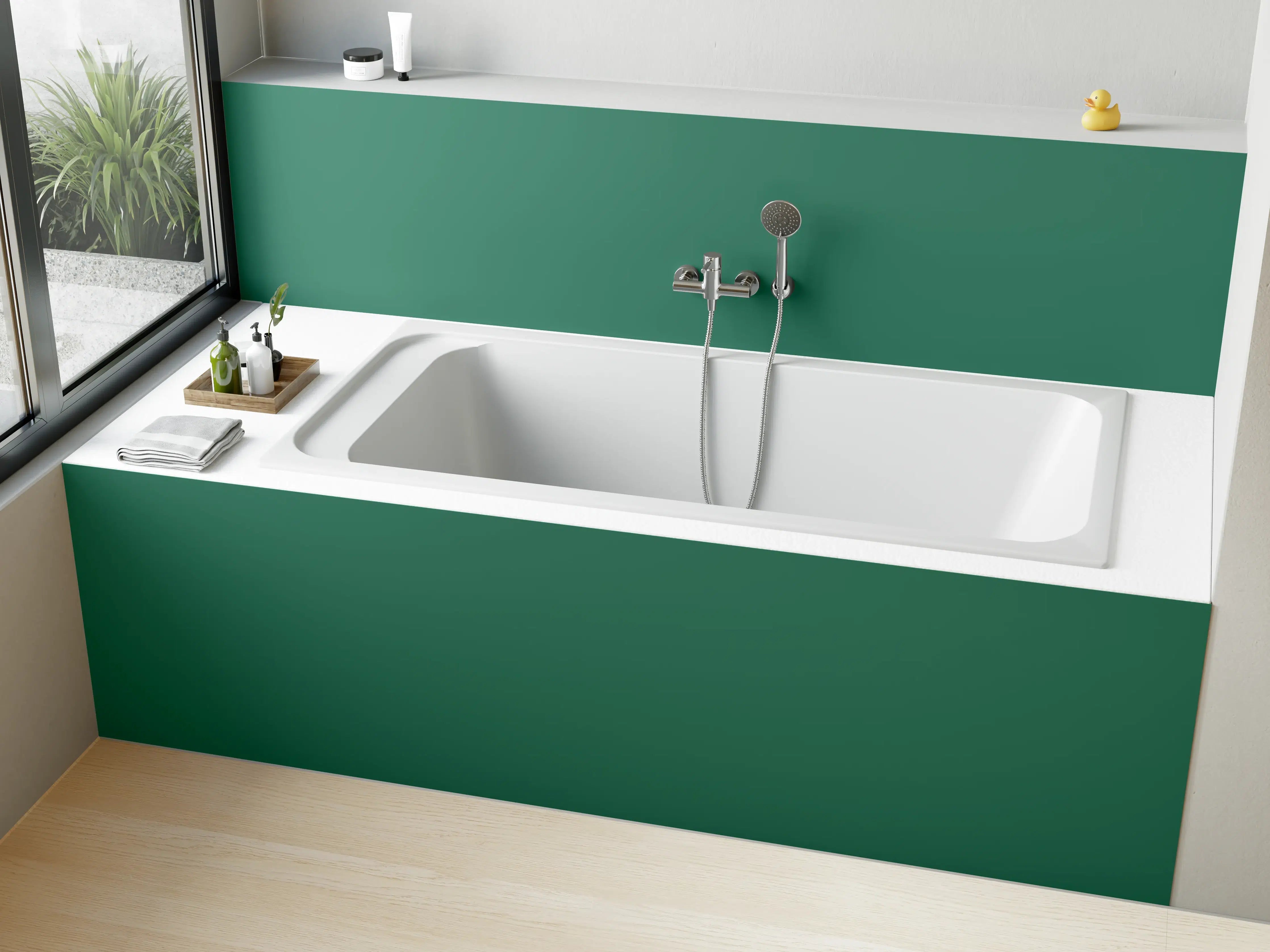 Badewannen-Rückwand - RAL 6000 (Patinagrün)