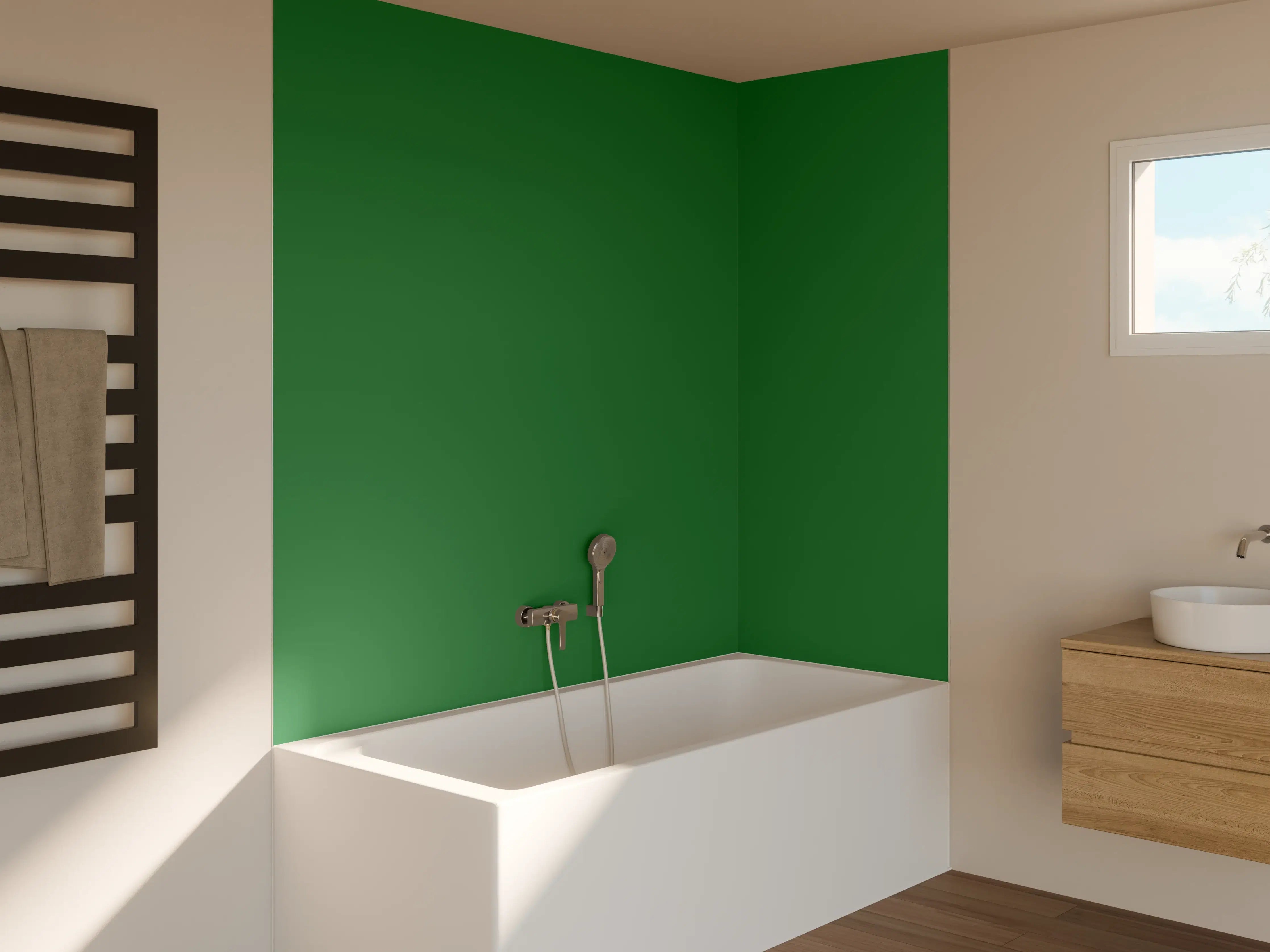 Badewannen-Rückwand - RAL 6001 (Smaragdgrün)