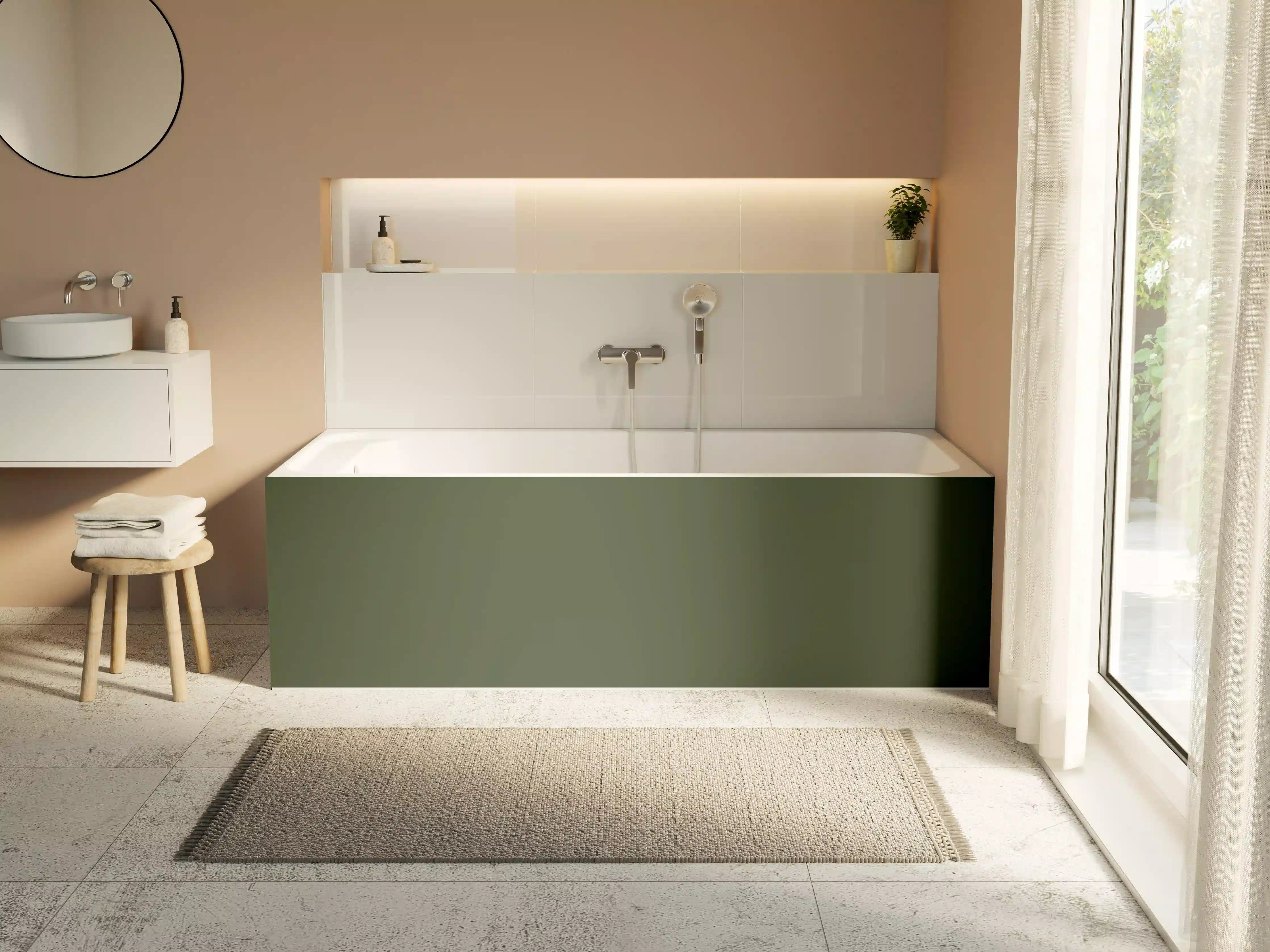 Badewannen-Rückwand - RAL 6003 (olivgrün)