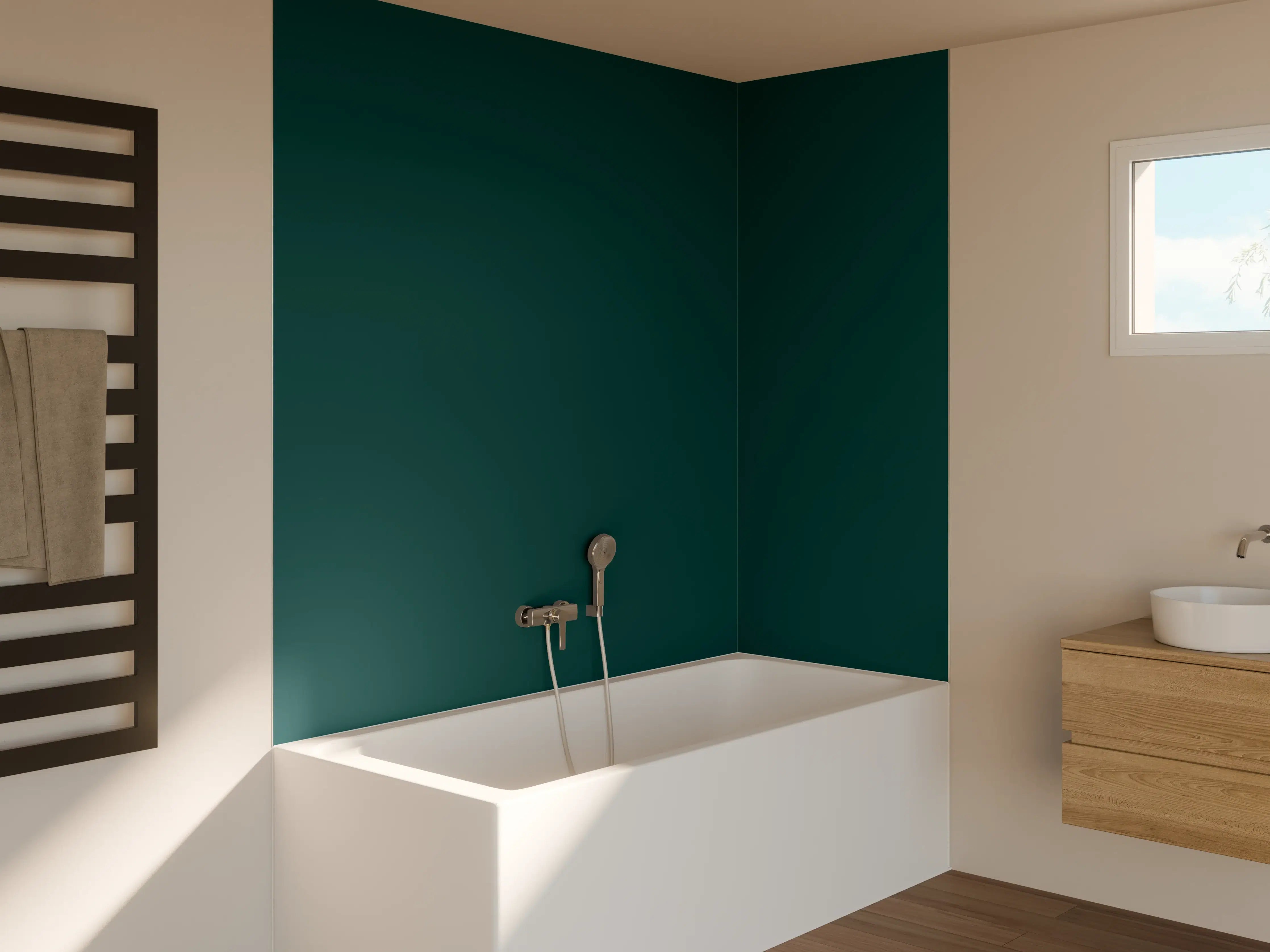 Badewannen-Rückwand - RAL 6004 (Blaugrün)