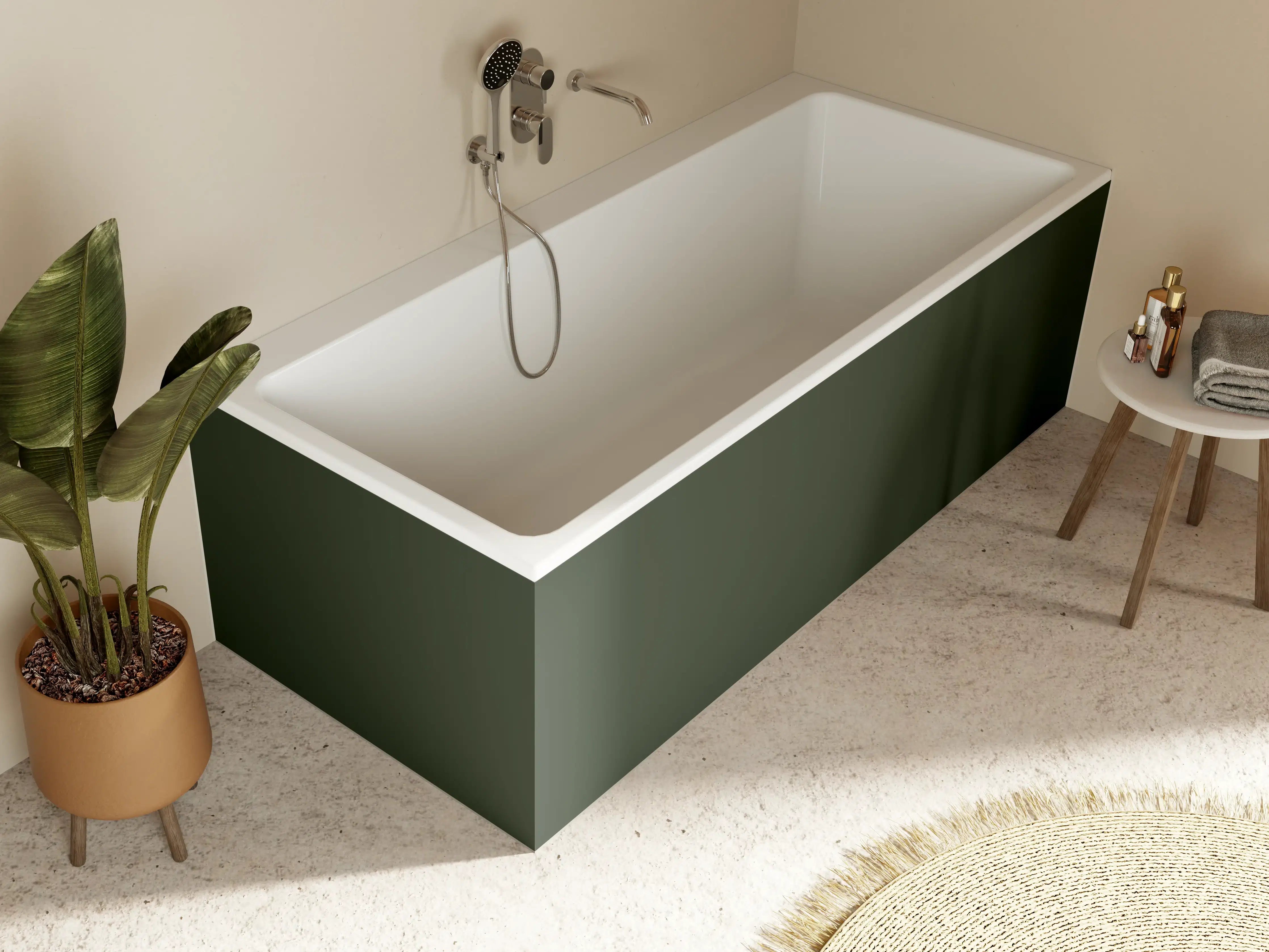 Badewannen-Rückwand - RAL 6007 (Flaschengrün)
