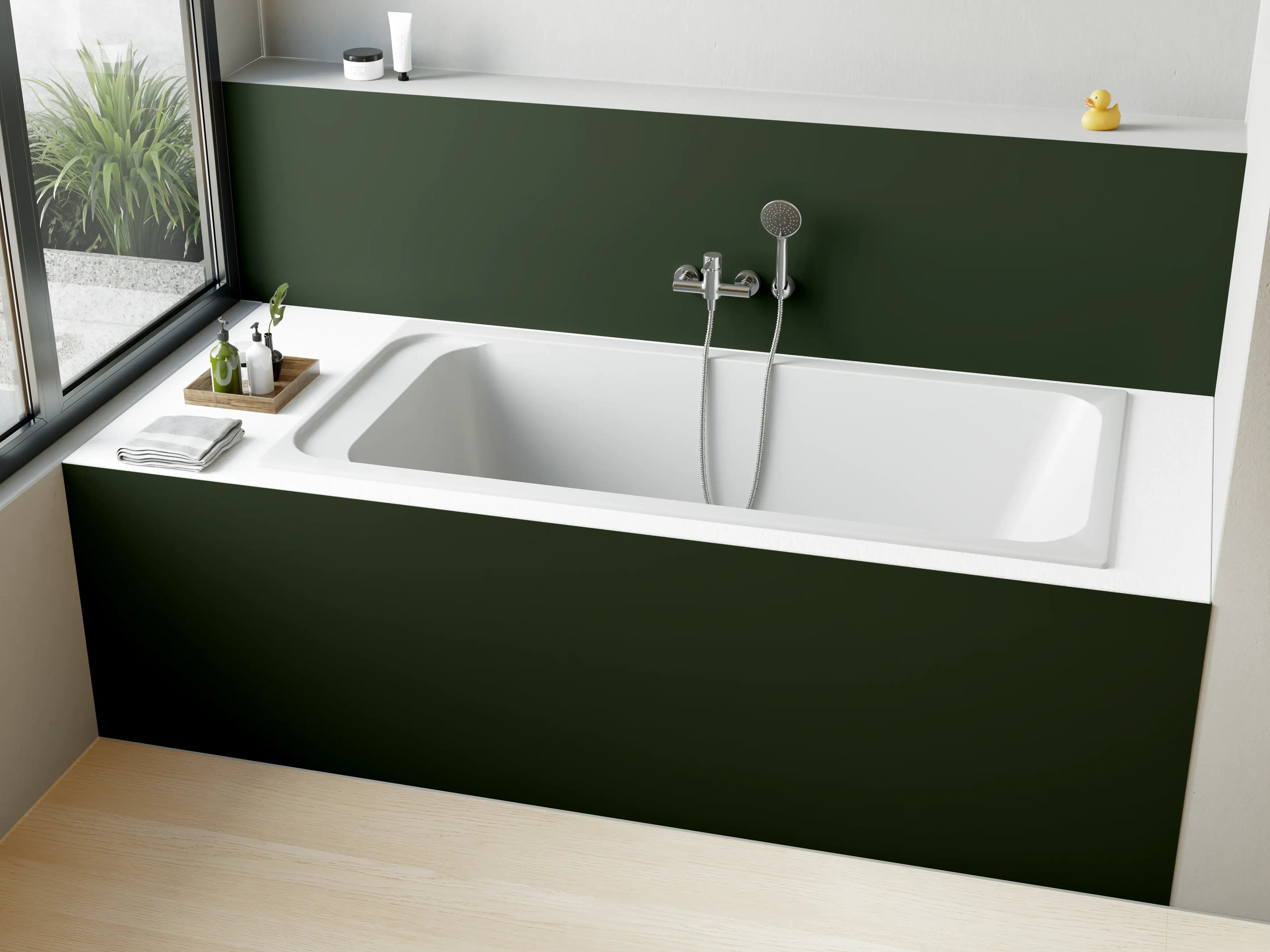 Badewannen-Rückwand - RAL 6007 (Flaschengrün)