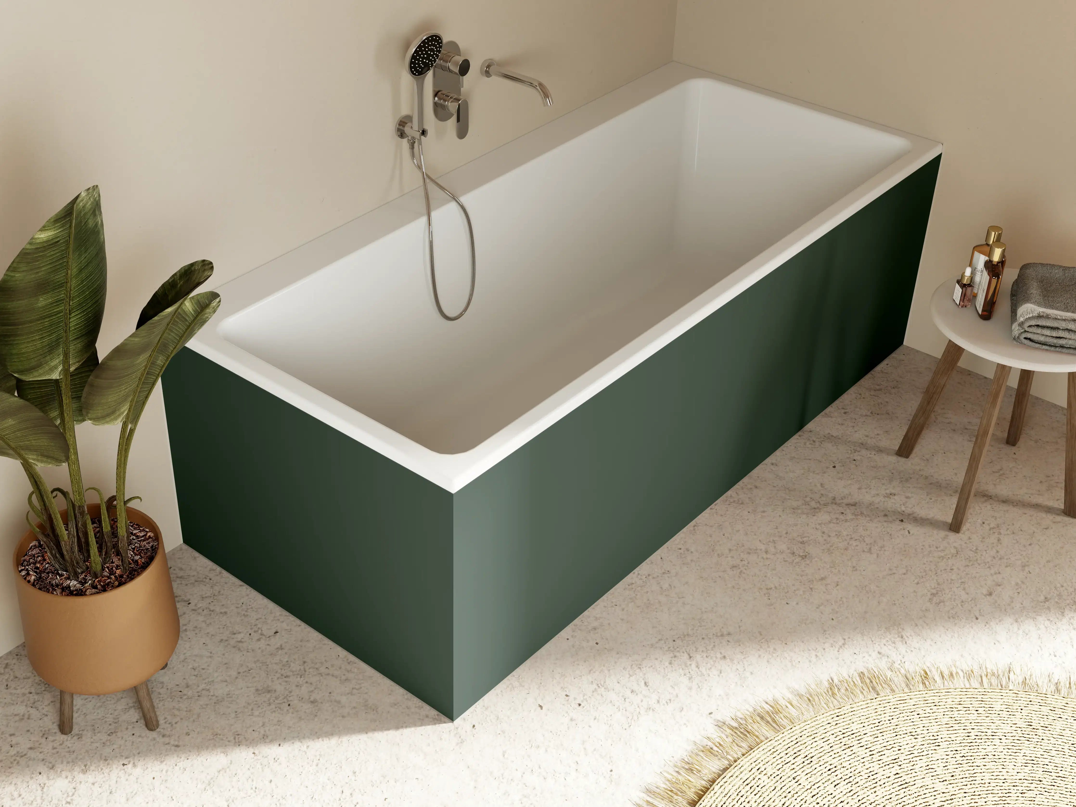 Badewannen-Rückwand - RAL 6009 (Tannengrün)