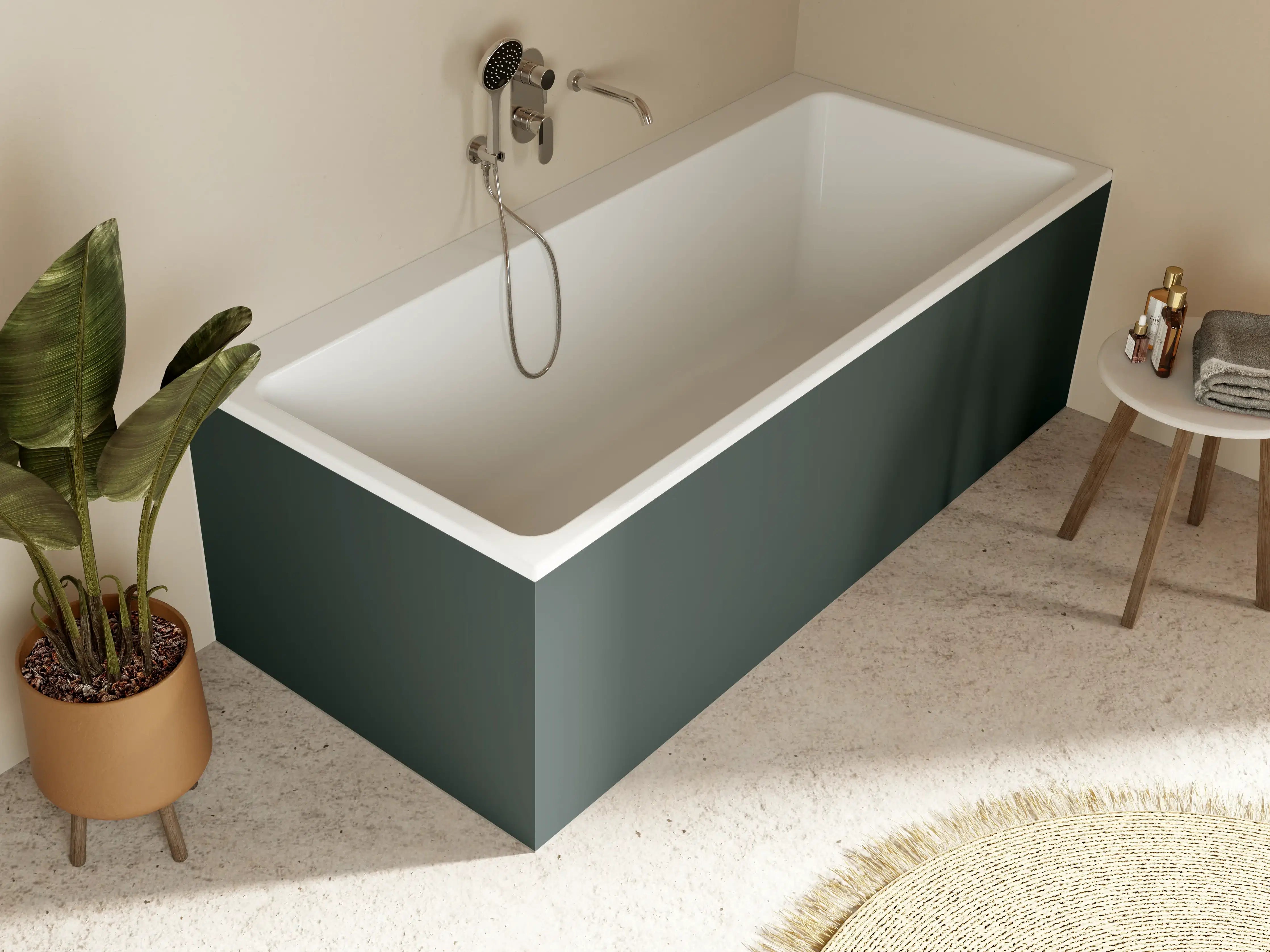 Badewannen-Rückwand - RAL 6012 (Schwarzgrün)
