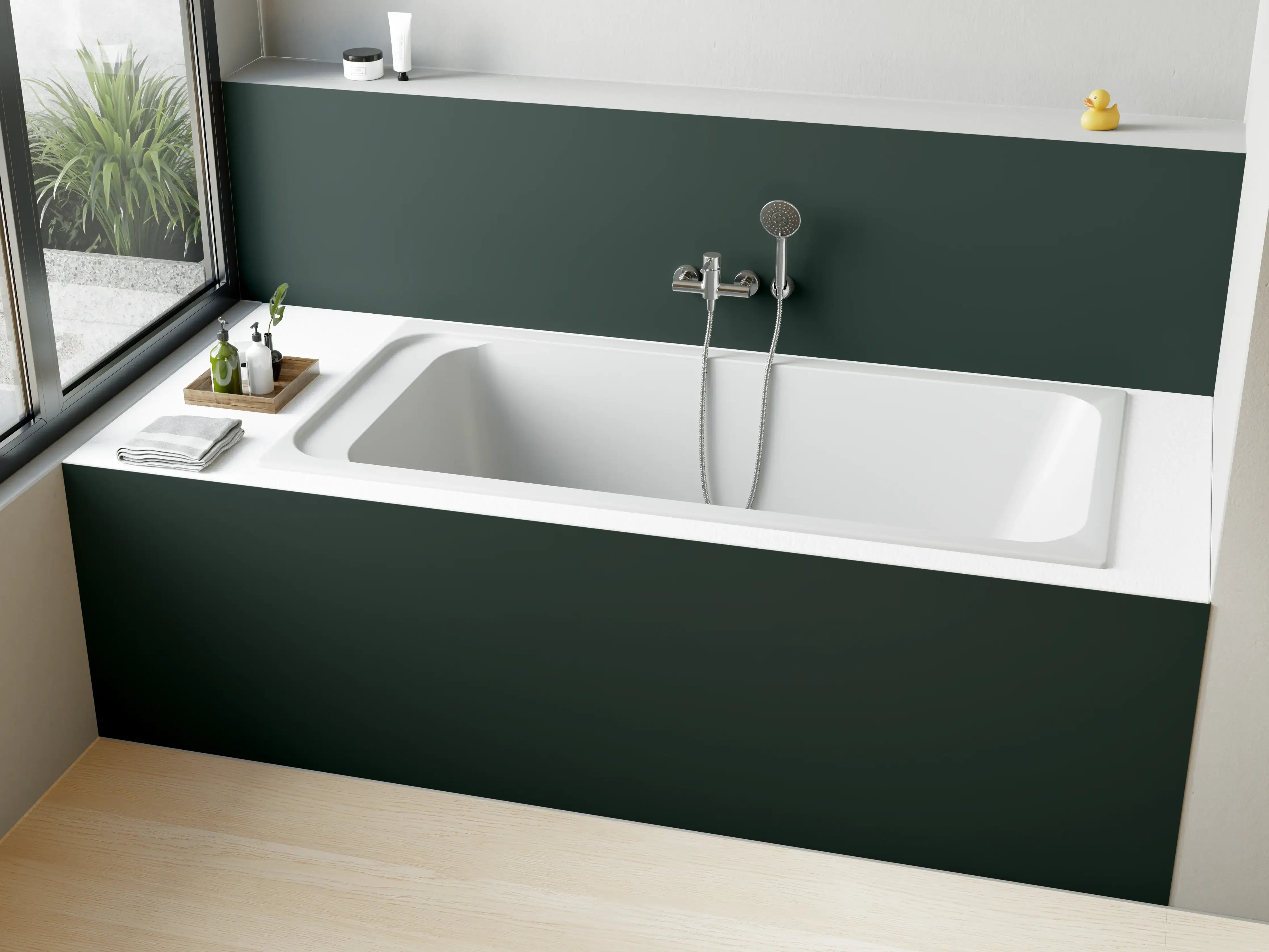 Badewannen-Rückwand - RAL 6012 (Schwarzgrün)