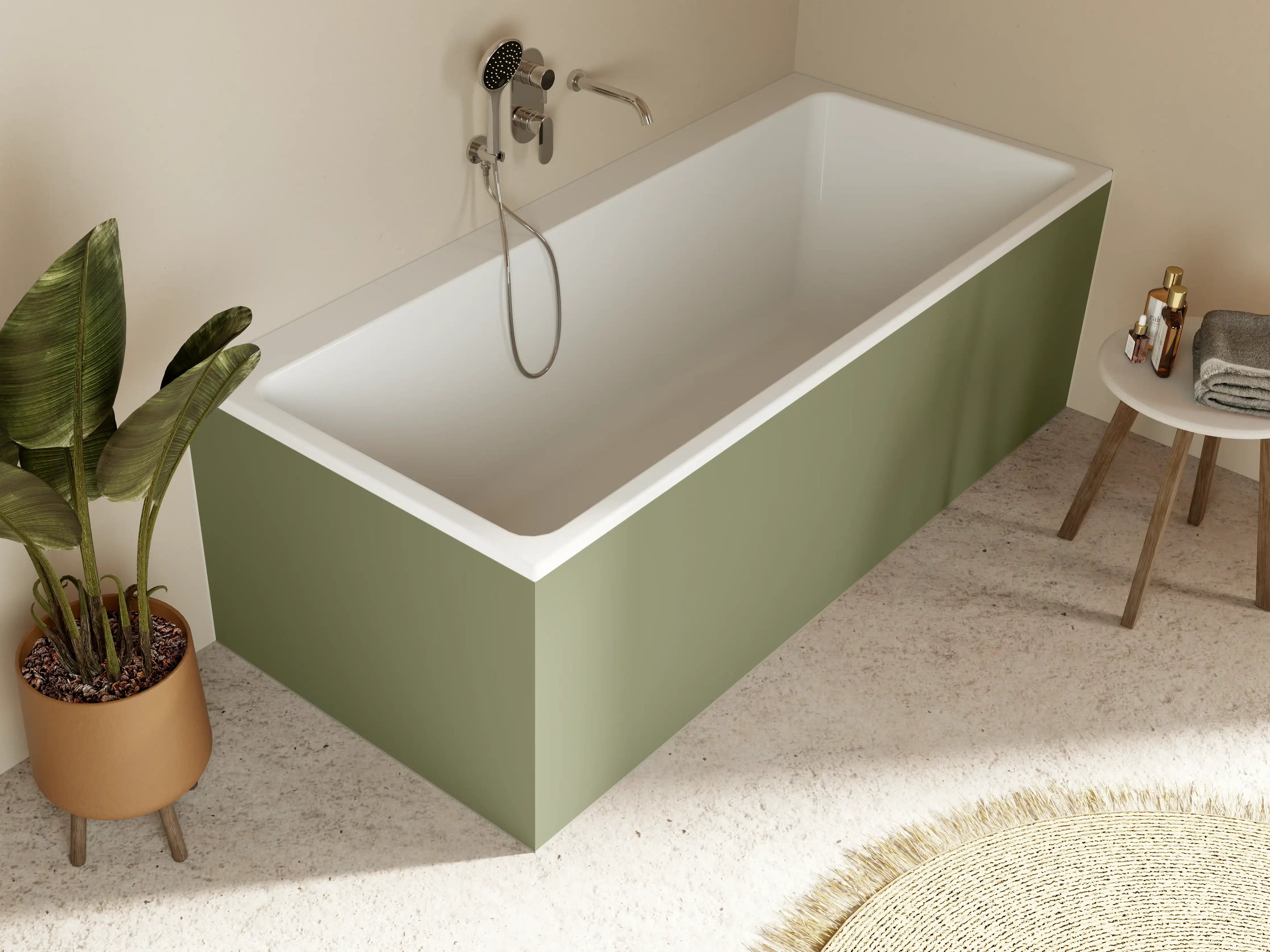 Badewannen-Rückwand - RAL 6013 (Schilfgrün)