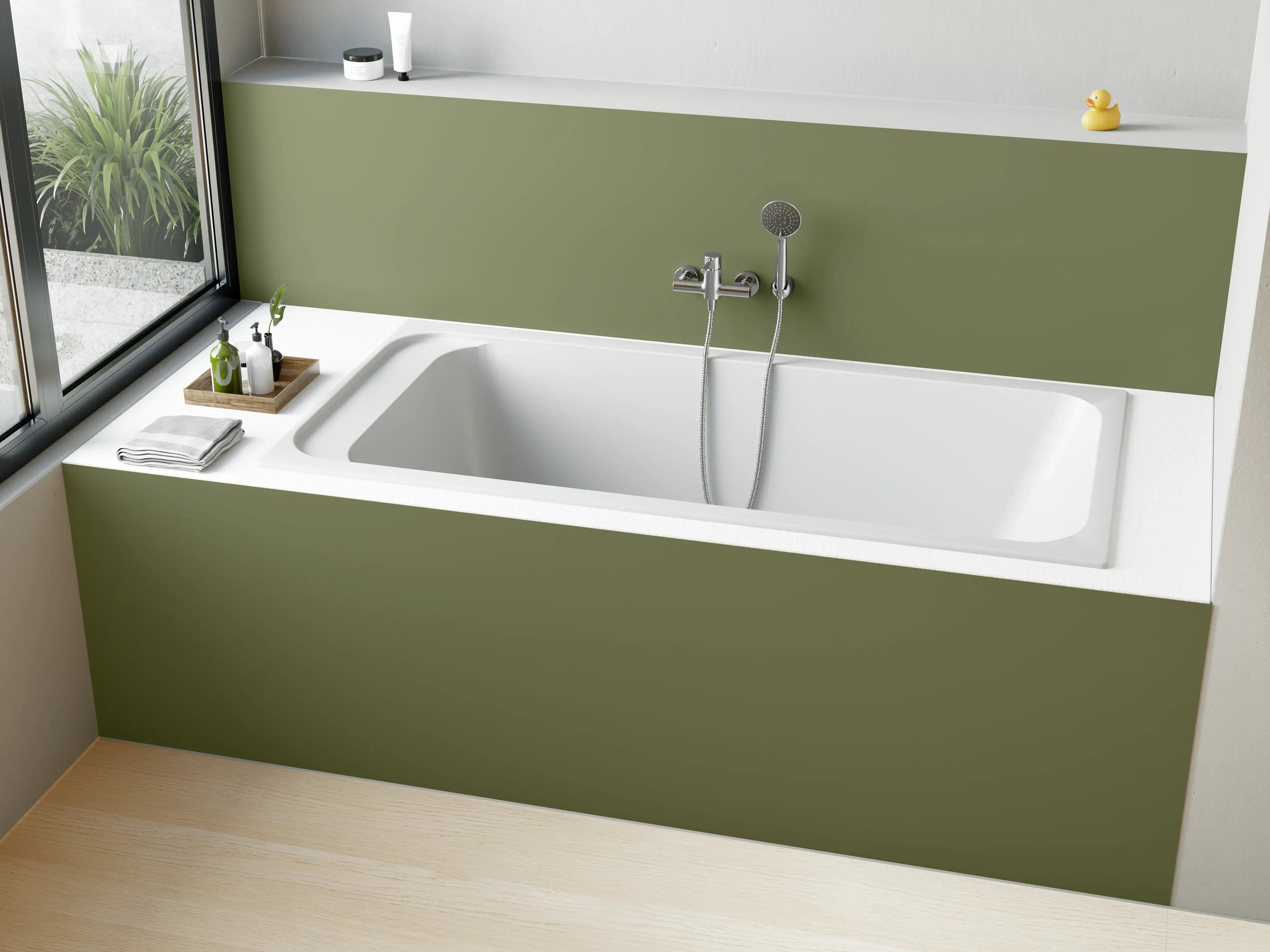 Badewannen-Rückwand - RAL 6013 (Schilfgrün)