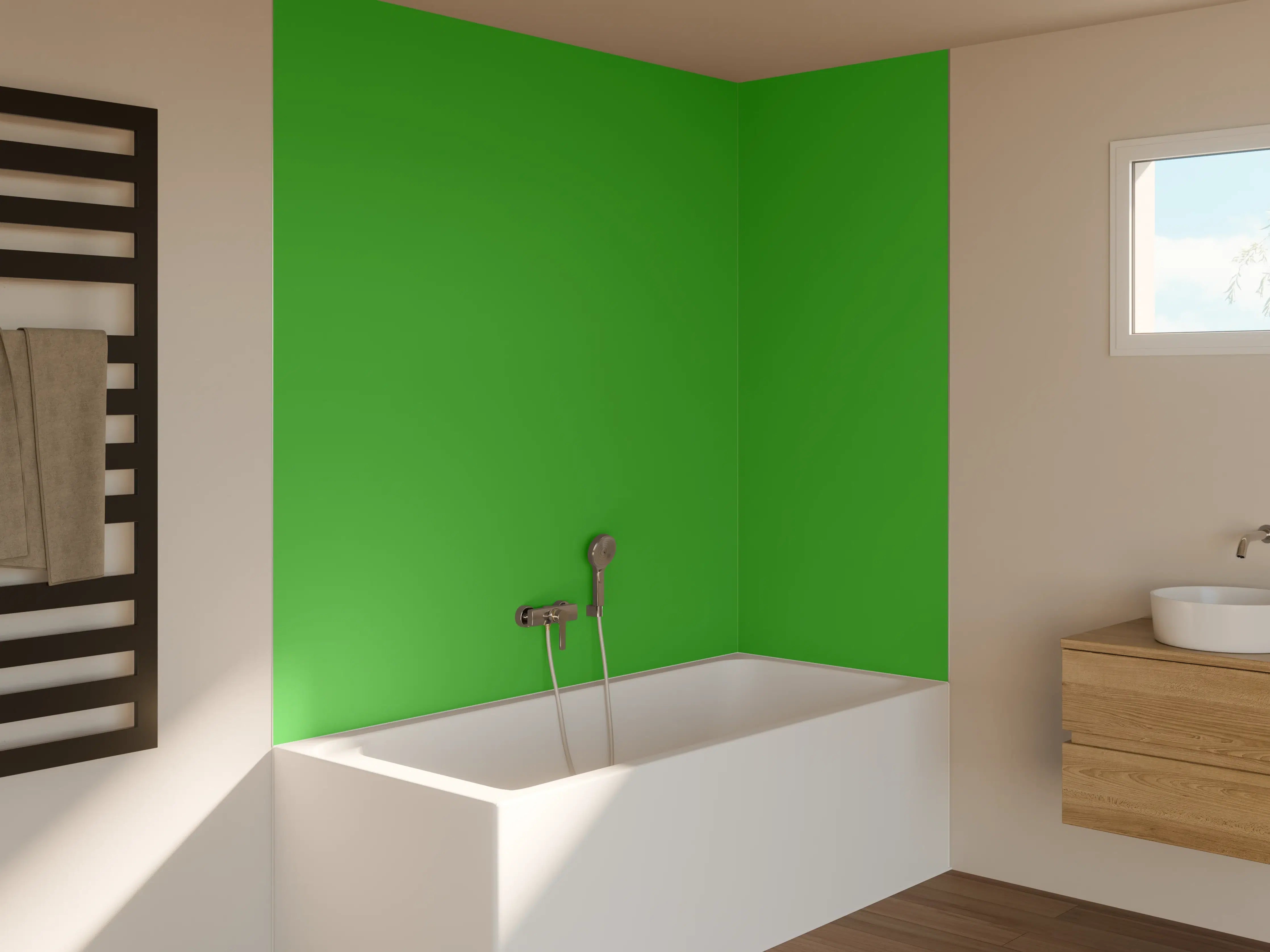 Badewannen-Rückwand - RAL 6018 (Gelbgrün)