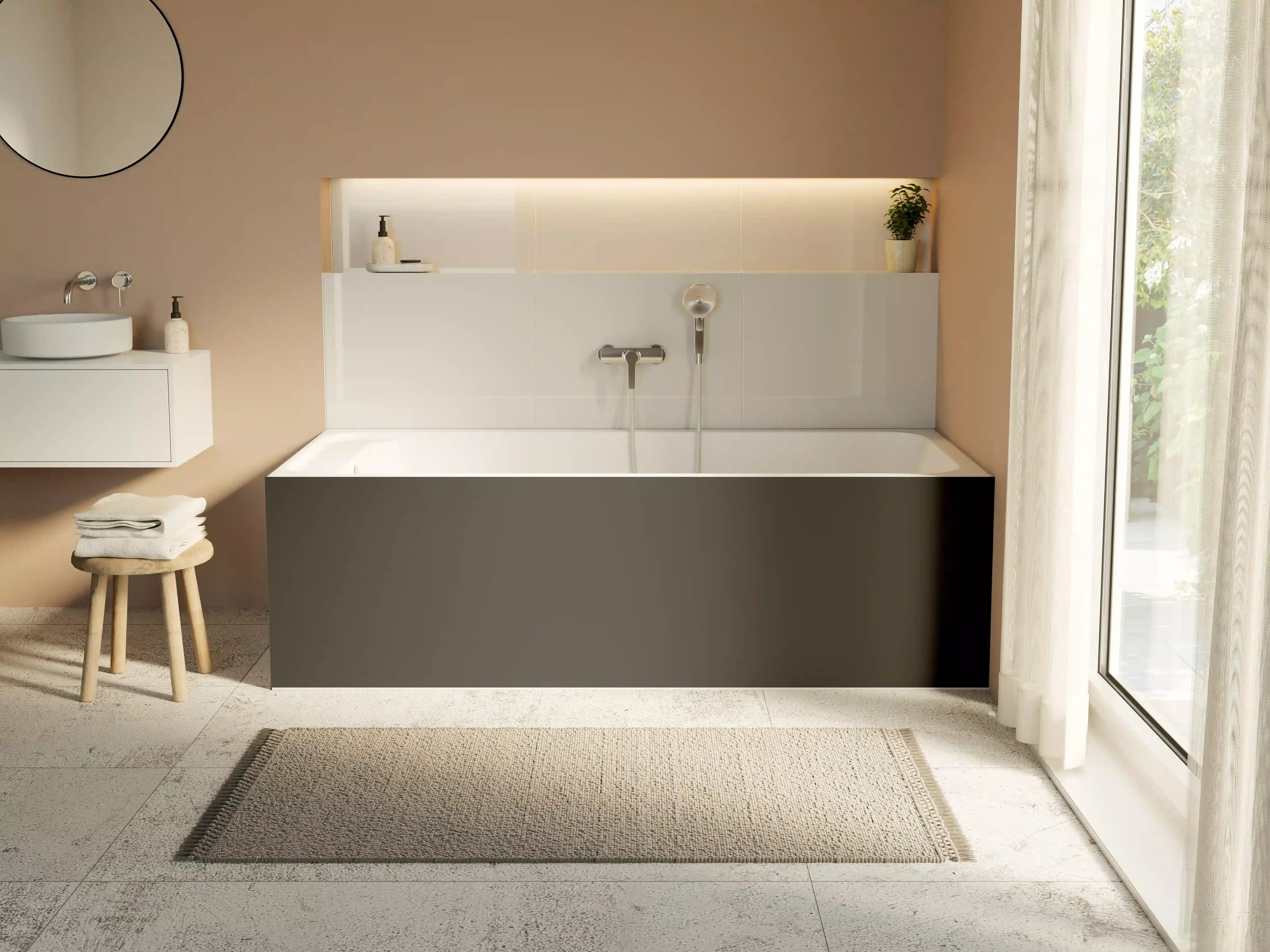 Badewannen-Rückwand - RAL 6022 (Braunoliv)