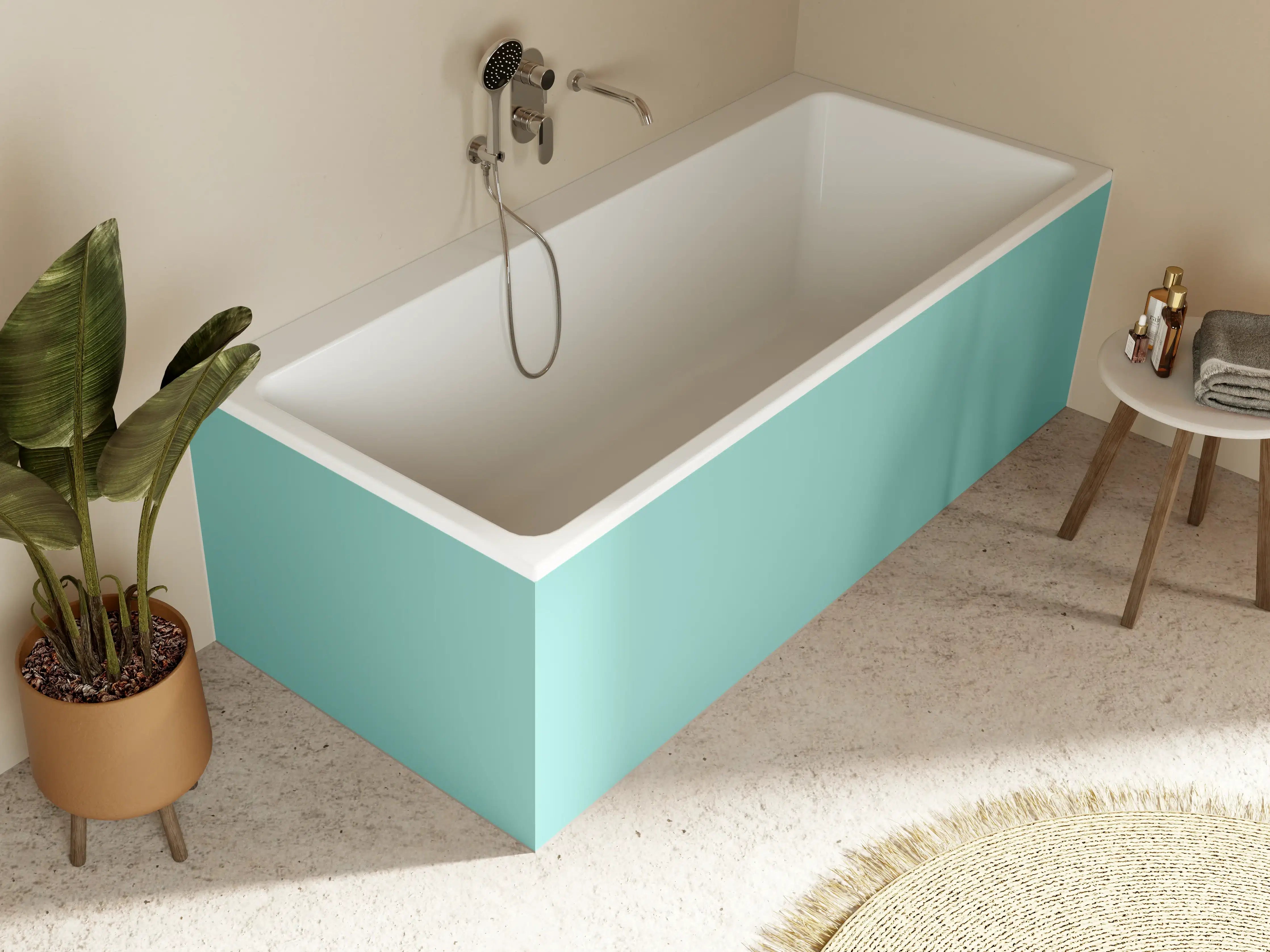 Badewannen-Rückwand - RAL 6027 (Hellgrün)