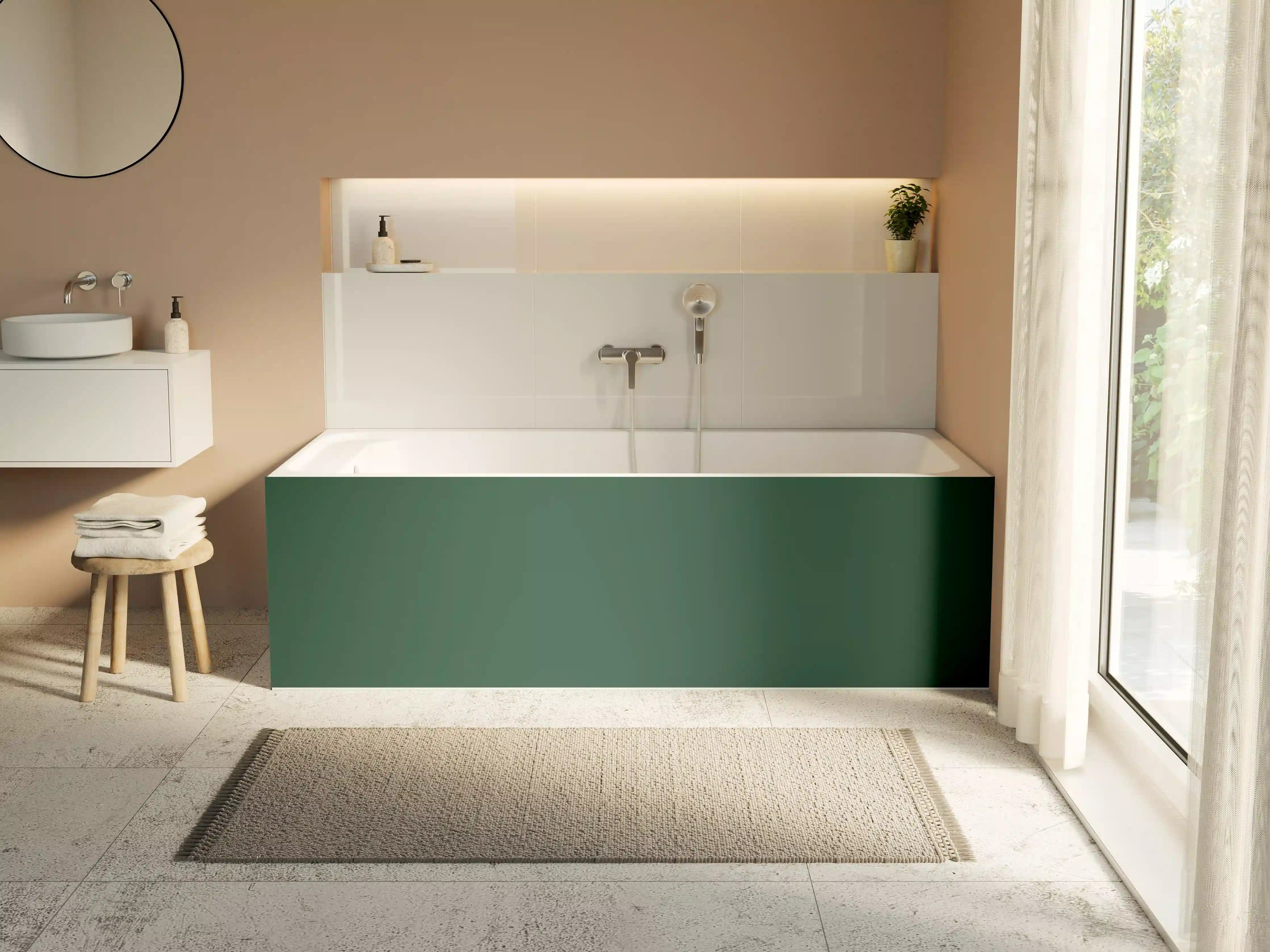 Badewannen-Rückwand - RAL 6028 (Kieferngrün)