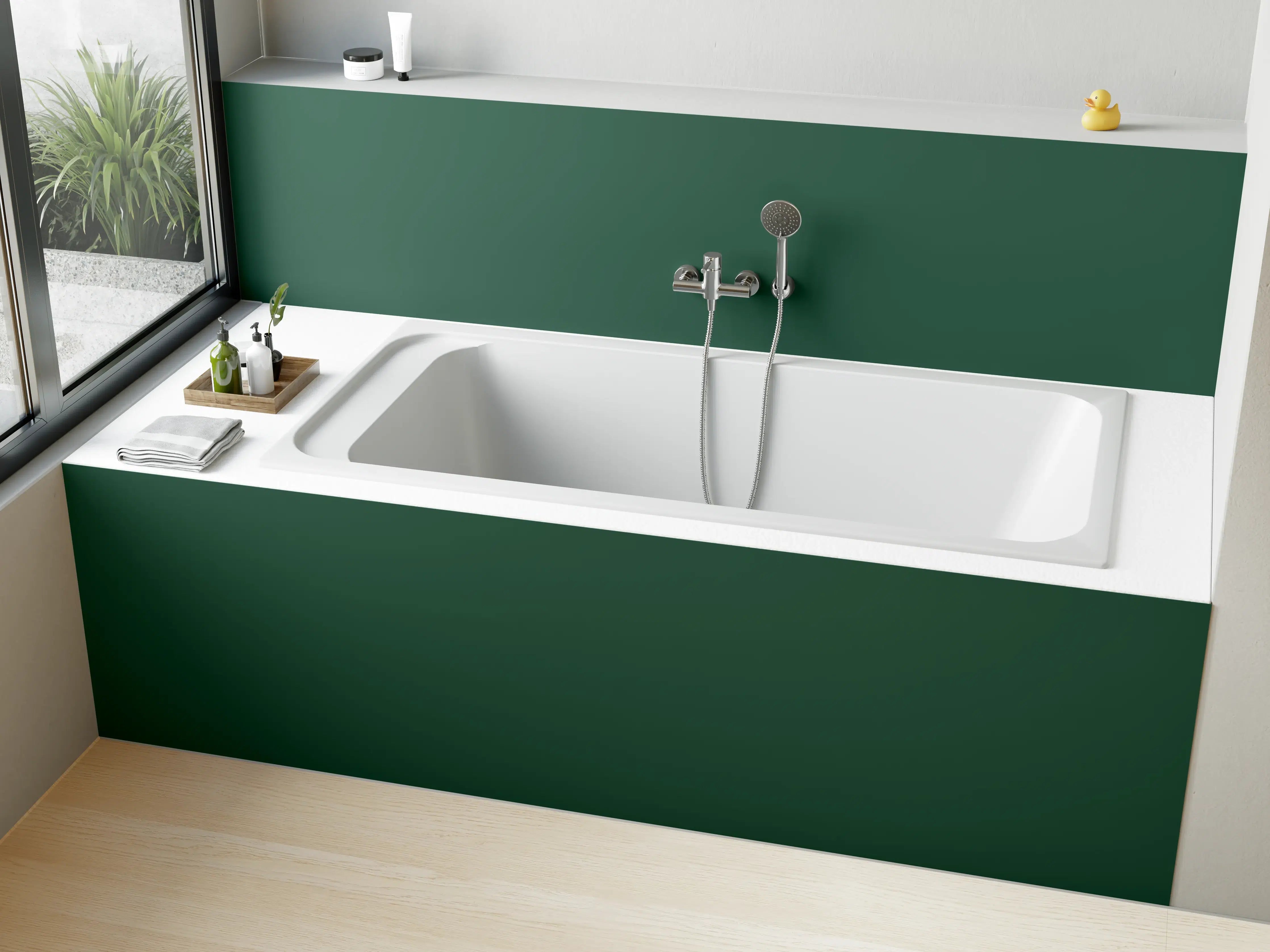 Badewannen-Rückwand - RAL 6028 (Kieferngrün)