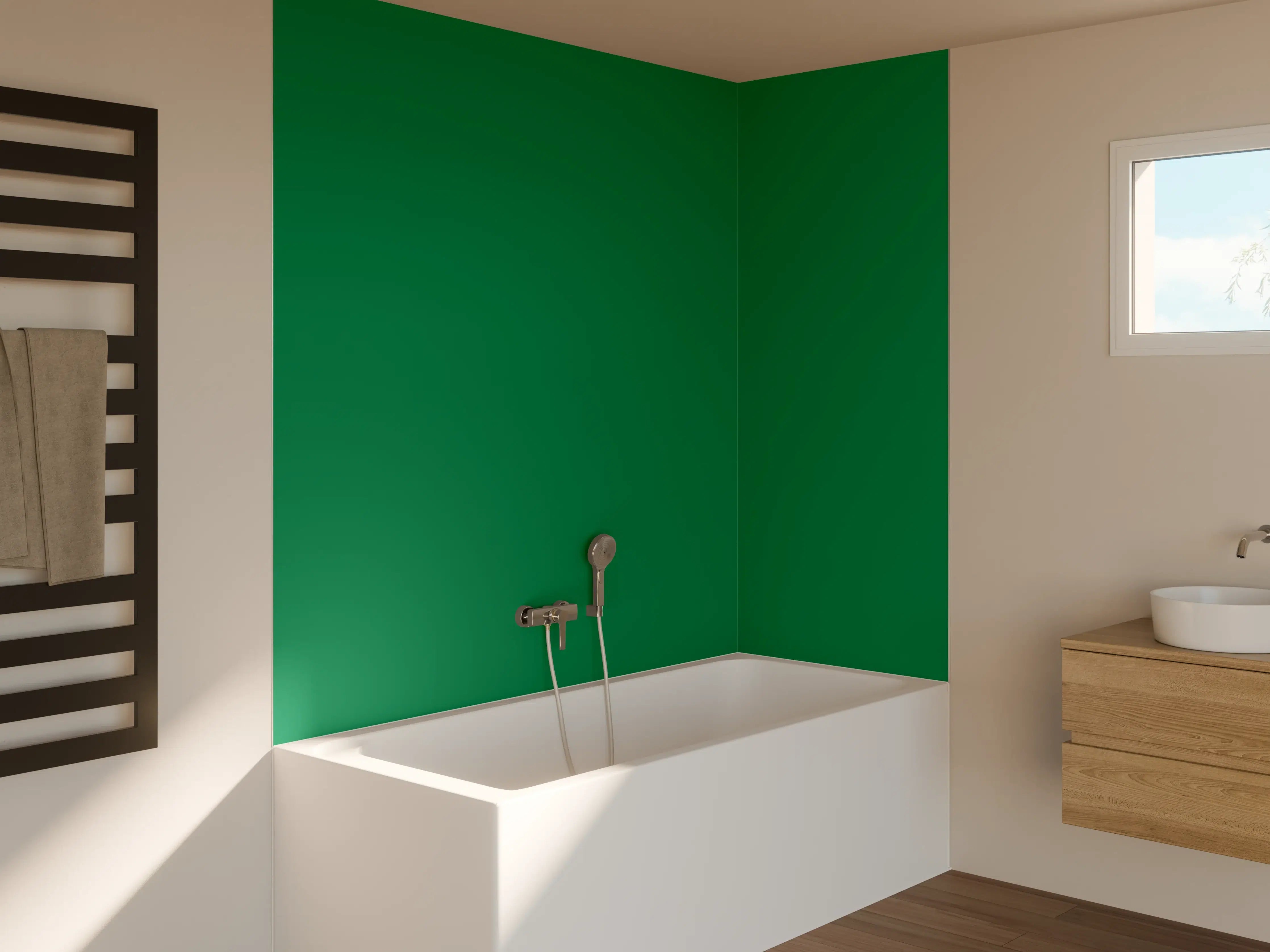 Badewannen-Rückwand - RAL 6029 (Mintgrün)