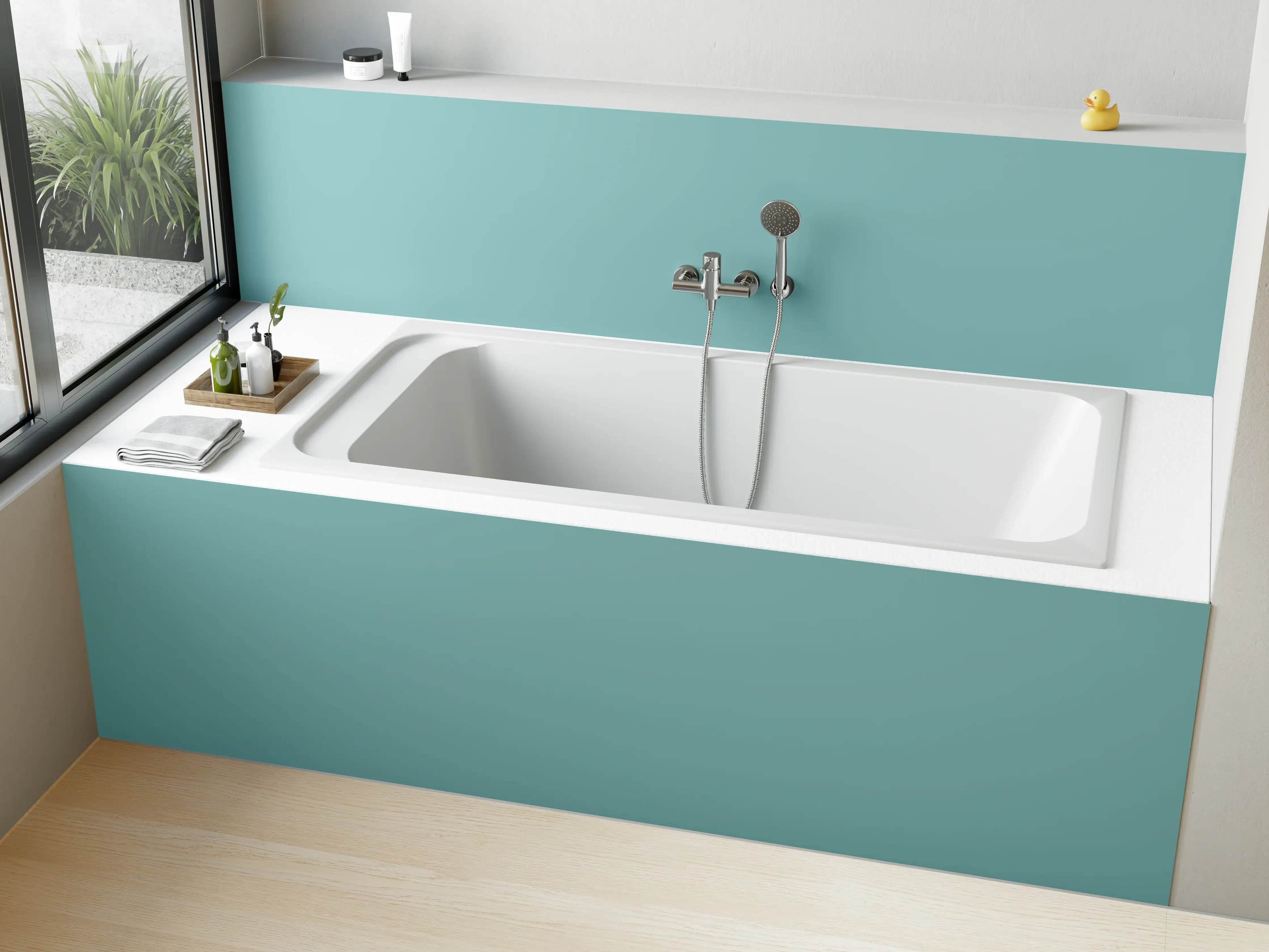 Badewannen-Rückwand - RAL 6034 (Pastell-Türkis)