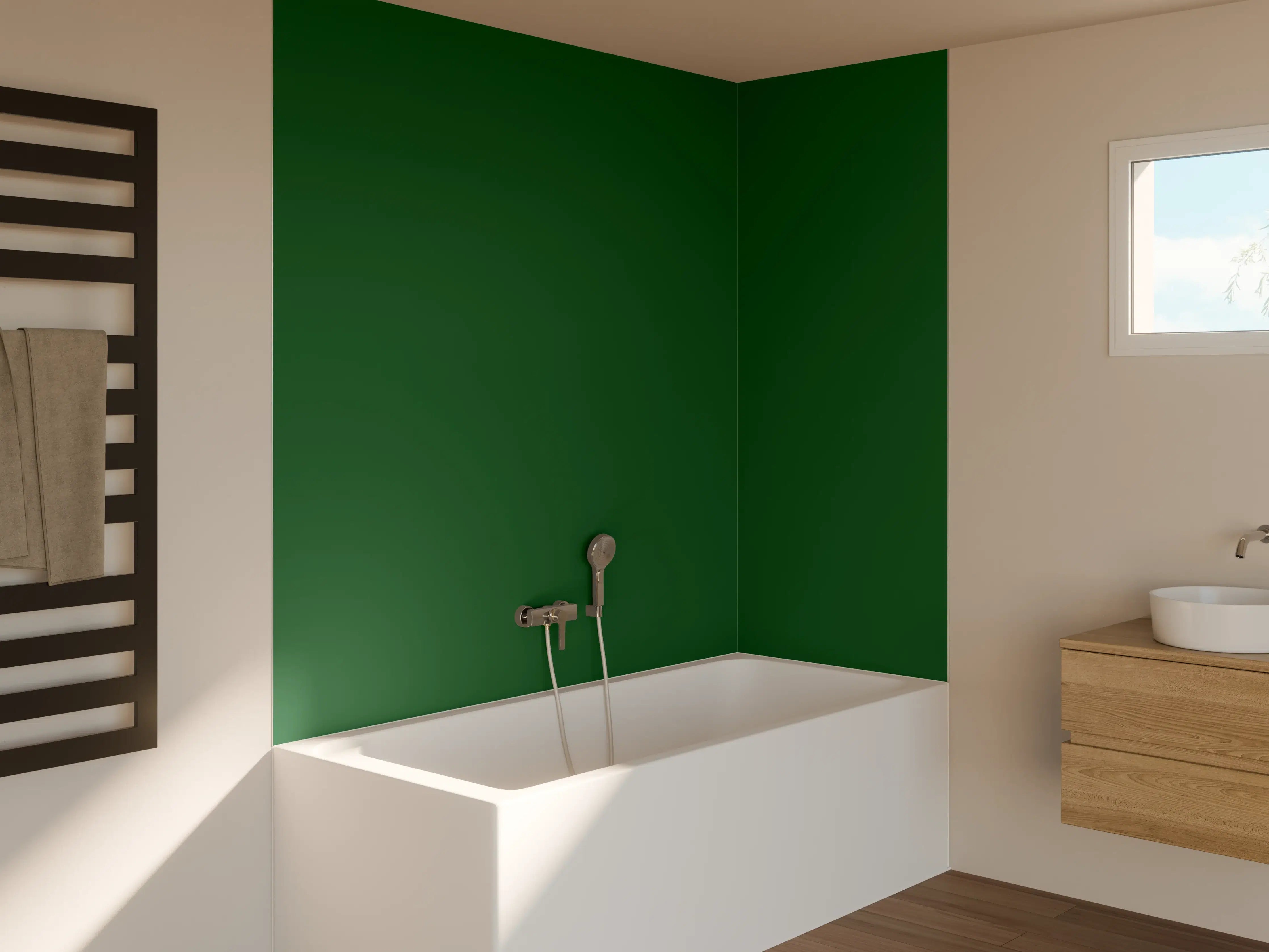 Badewannen-Rückwand - RAL 6035 (Perlgrün)