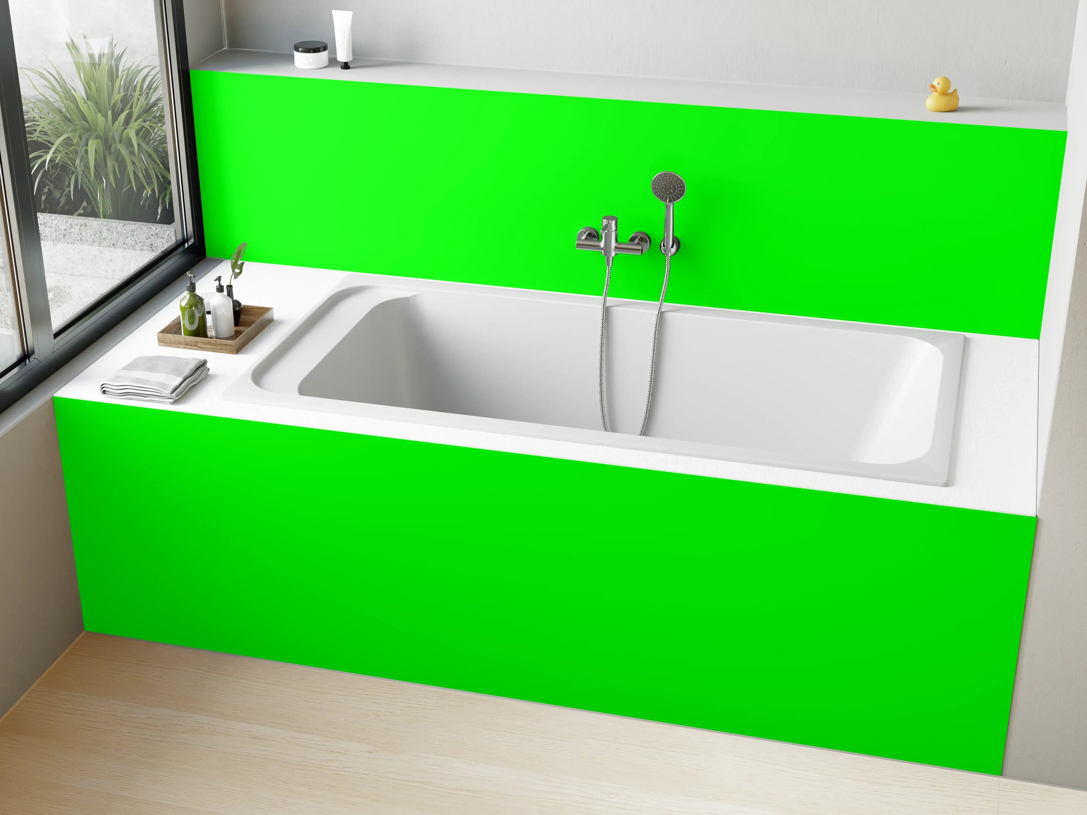 Badewannen-Rückwand - RAL 6038 (leuchtendes Grün)