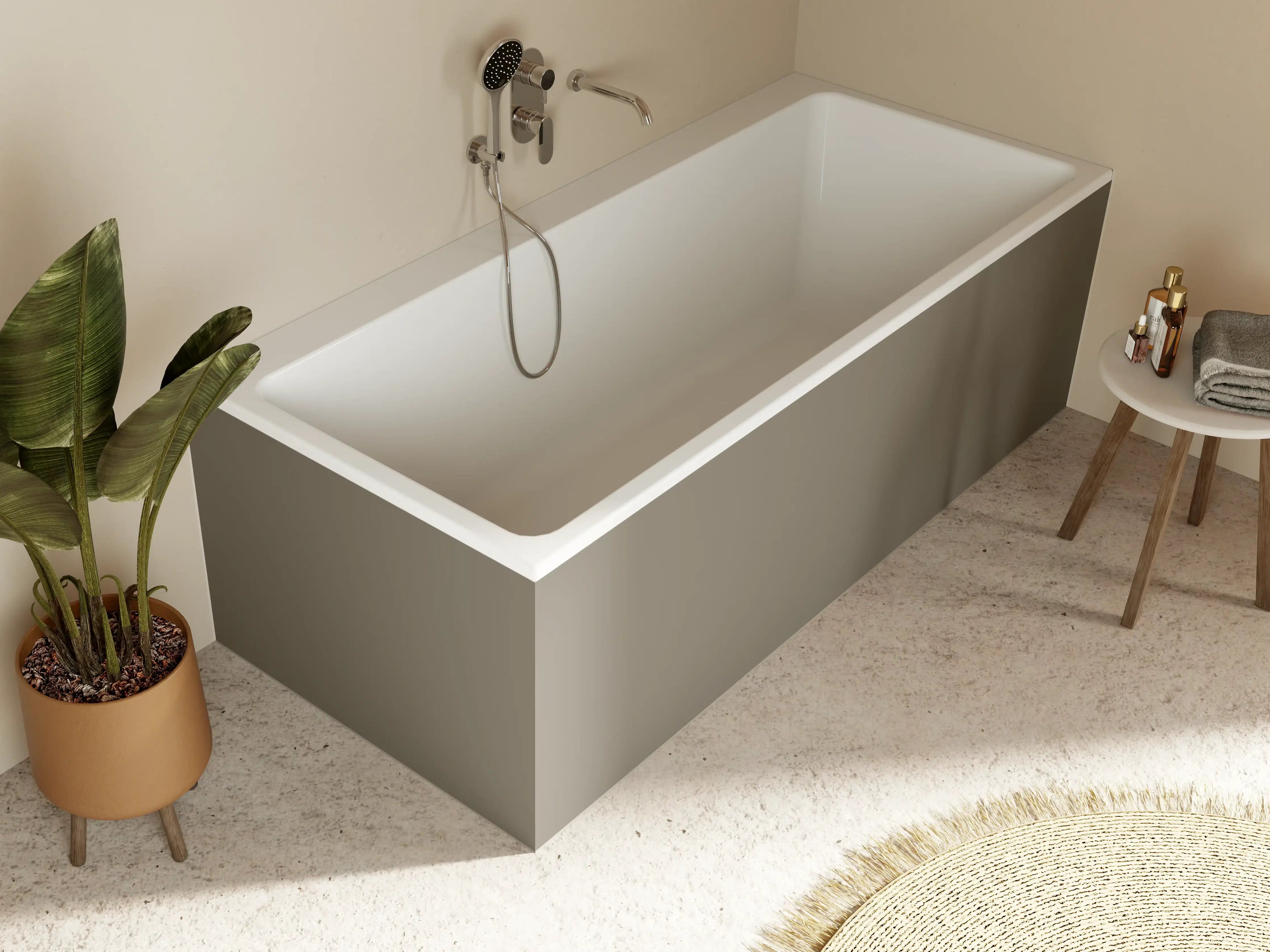 Badewannen-Rückwand - RAL 7006 (Beigegrau)