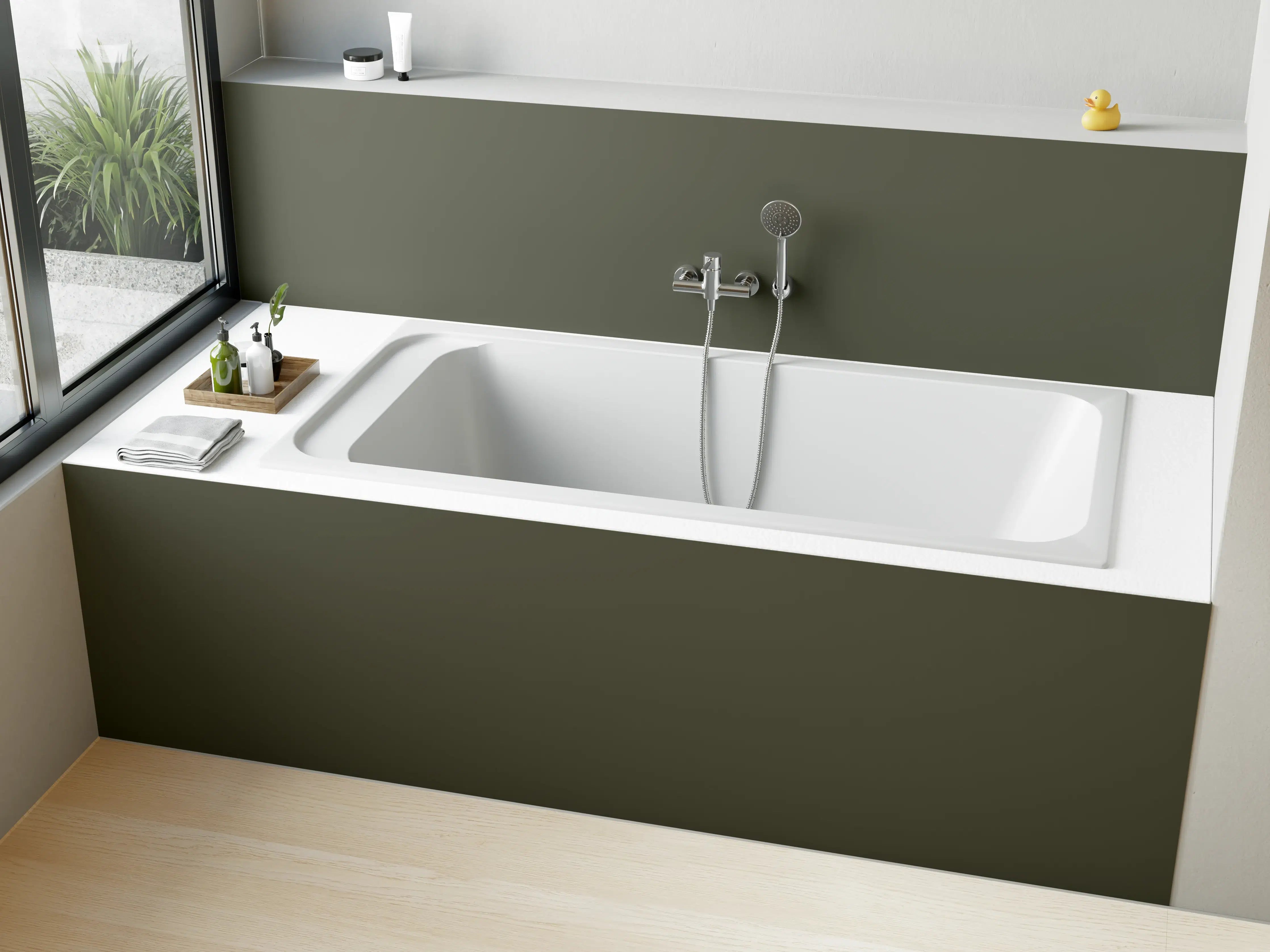 Badewannen-Rückwand - RAL 7013 (auch braun-grau)