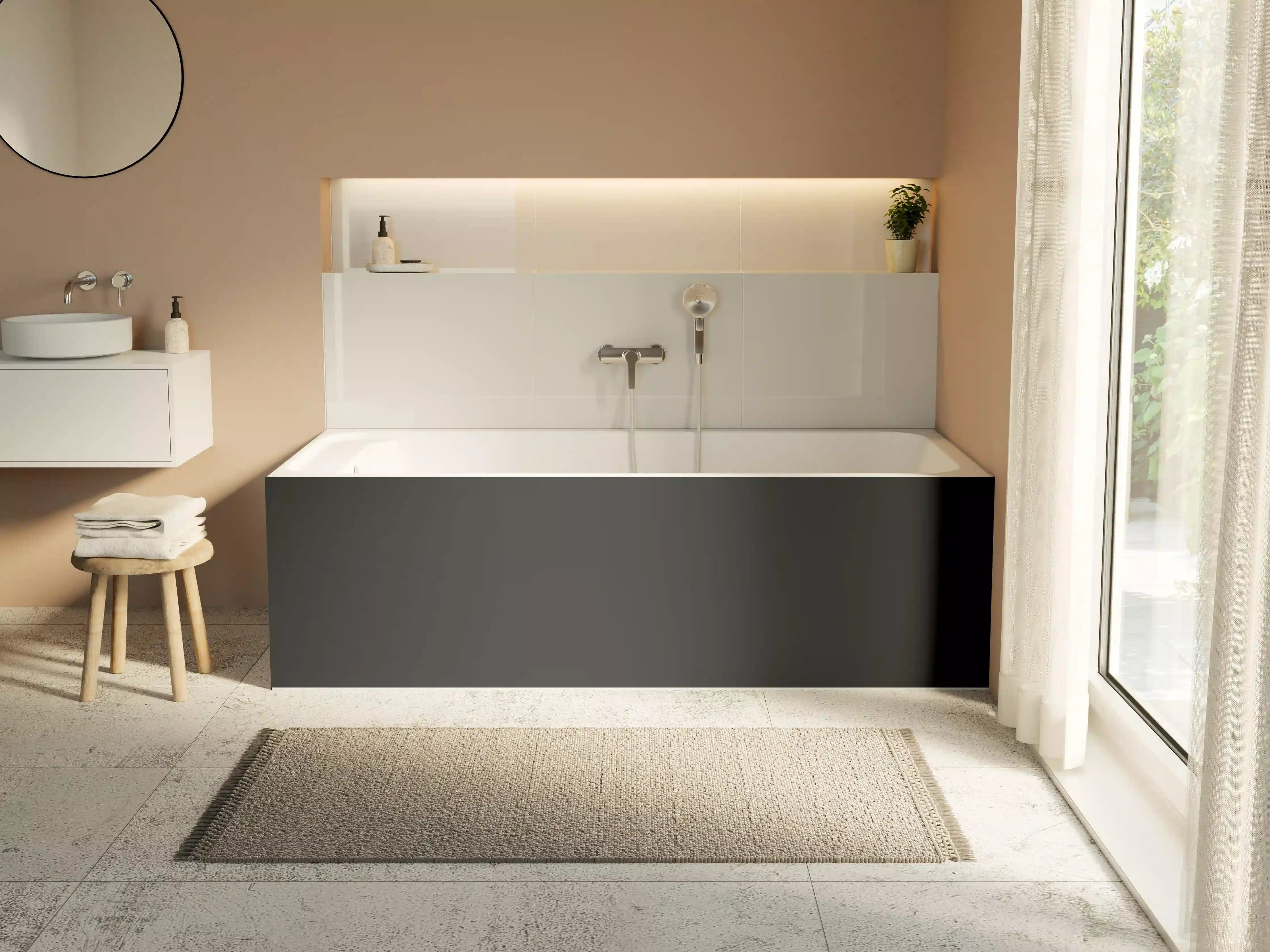 Badewannen-Rückwand - RAL 7021 (Schwarzgrau)