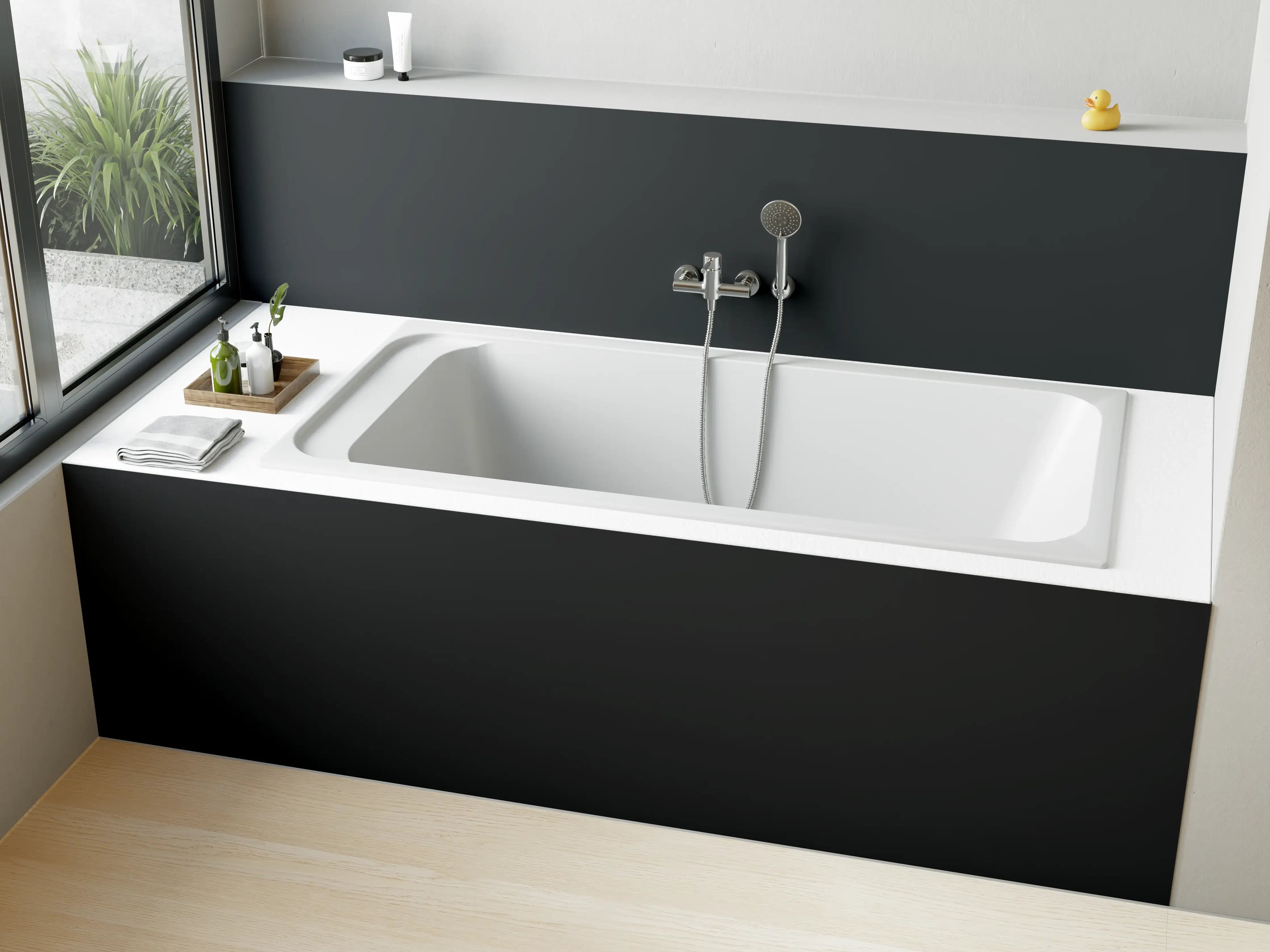 Badewannen-Rückwand - RAL 7021 (Schwarzgrau)