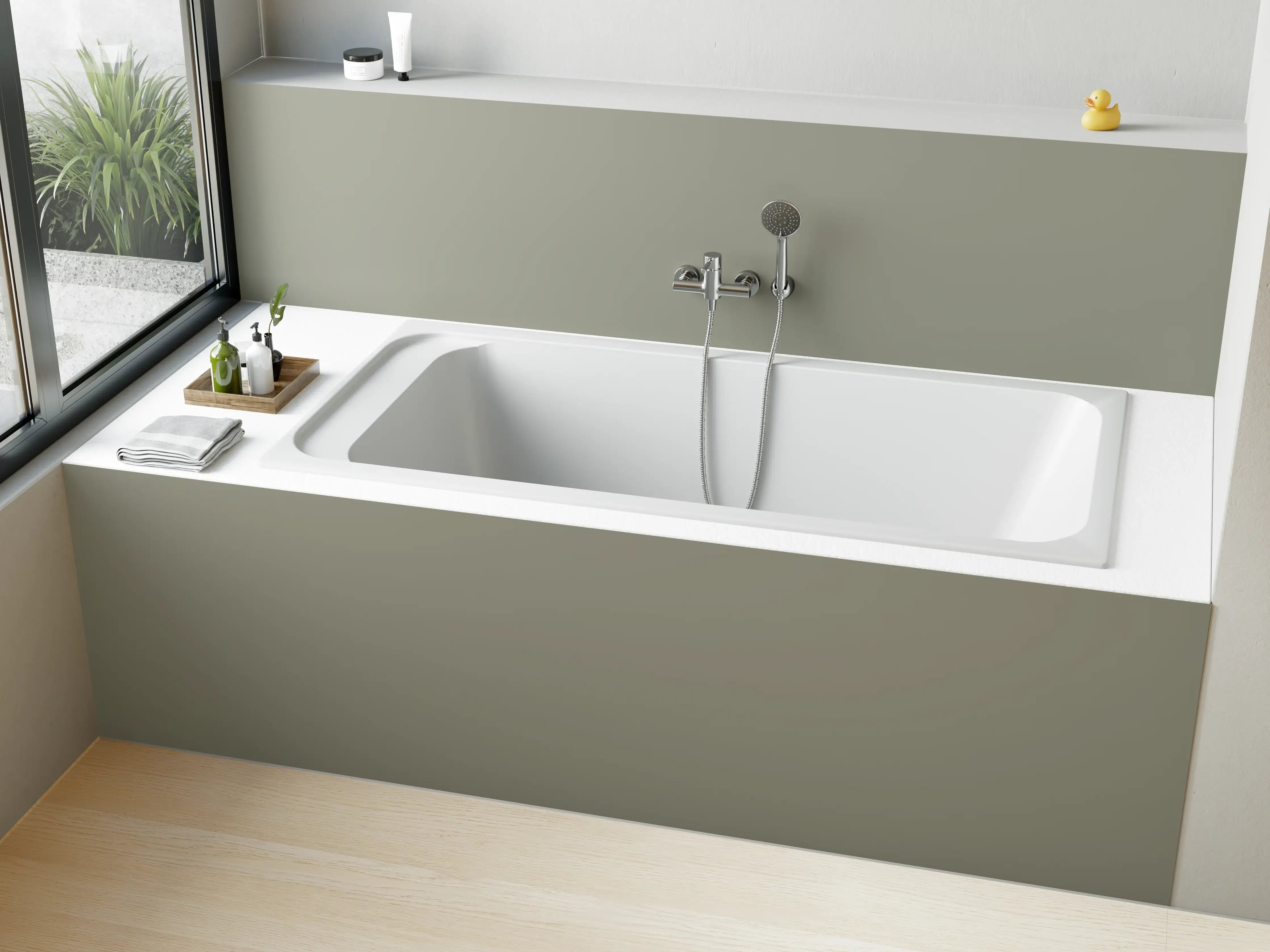 Badewannen-Rückwand - RAL 7030 (Steingrau)