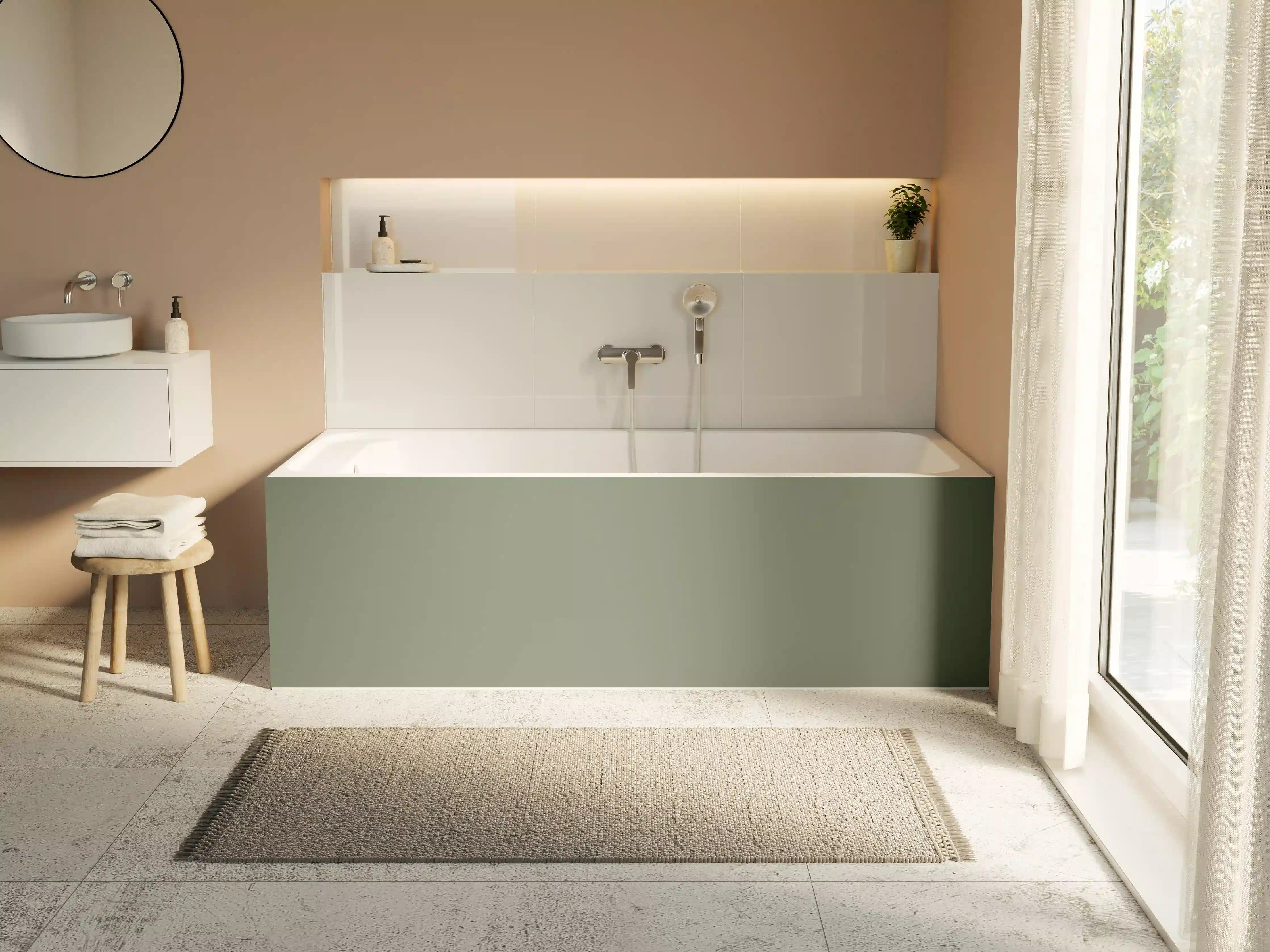 Badewannen-Rückwand - RAL 7033 (Zementgrau)