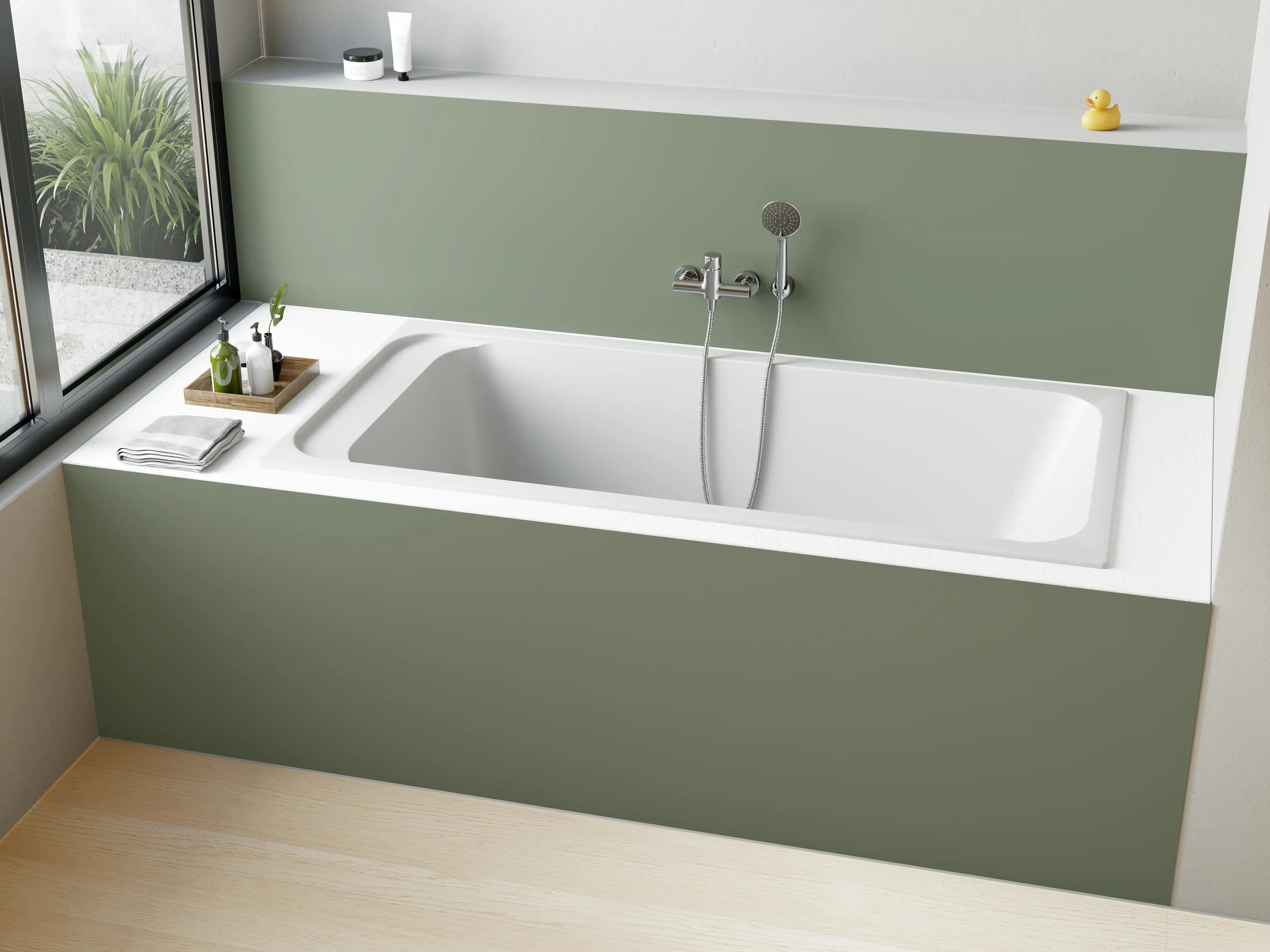 Badewannen-Rückwand - RAL 7033 (Zementgrau)