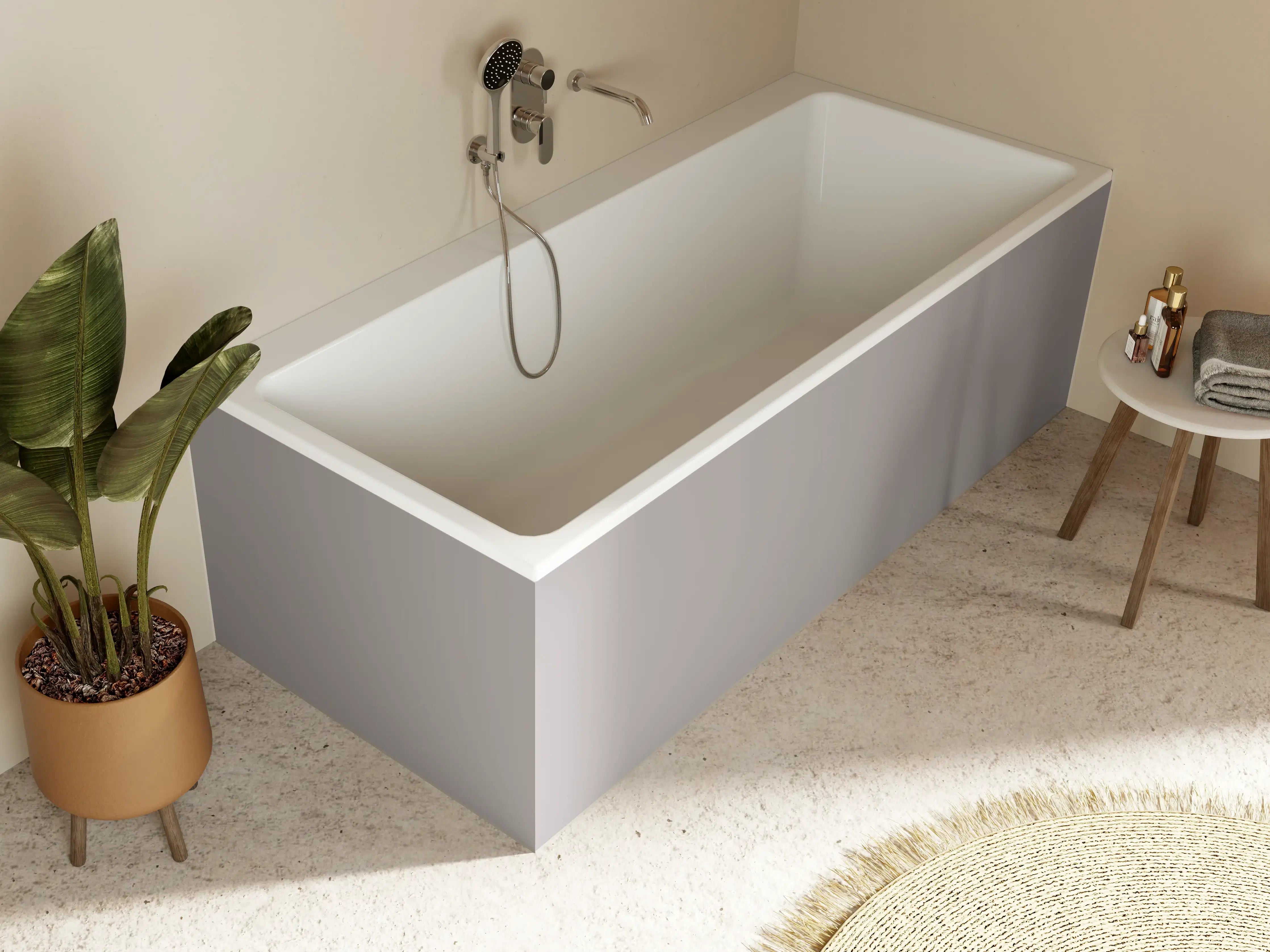 Badewannen-Rückwand - RAL 7036 (Platingrau)