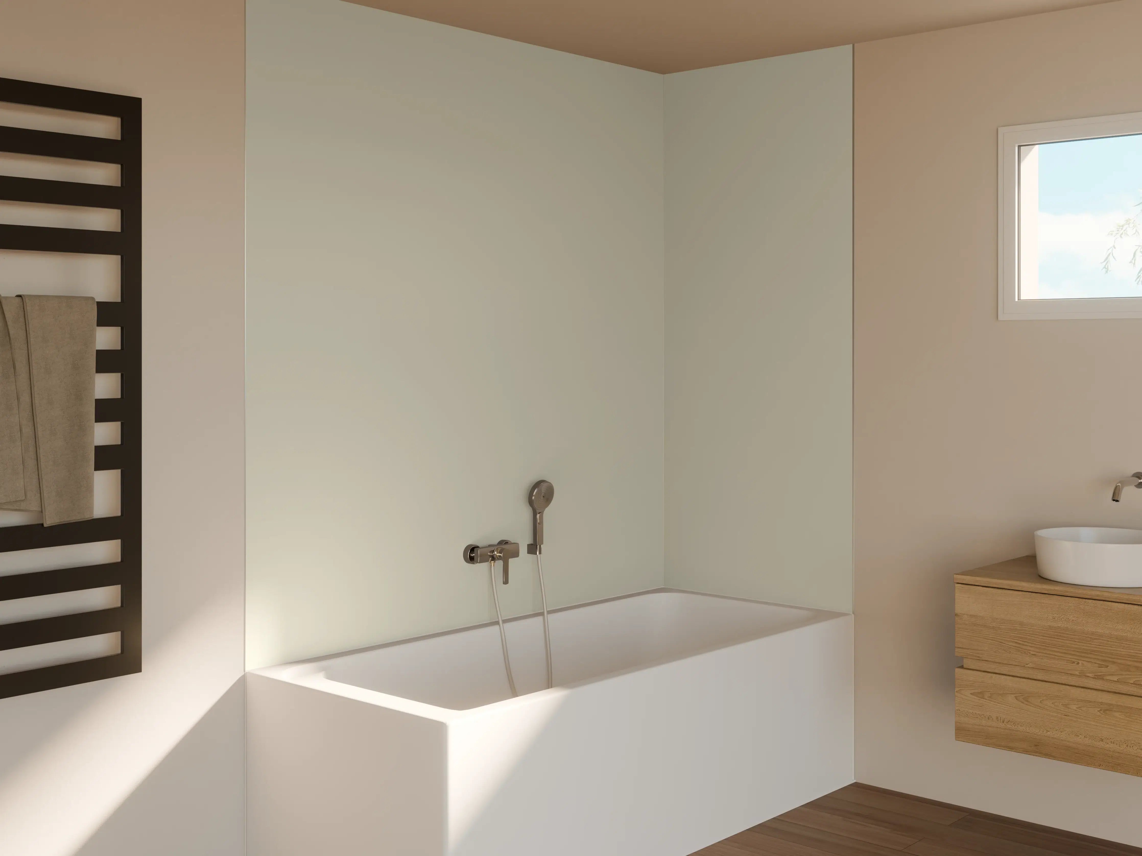 Badewannen-Rückwand - RAL 7044 (Seidengrau)