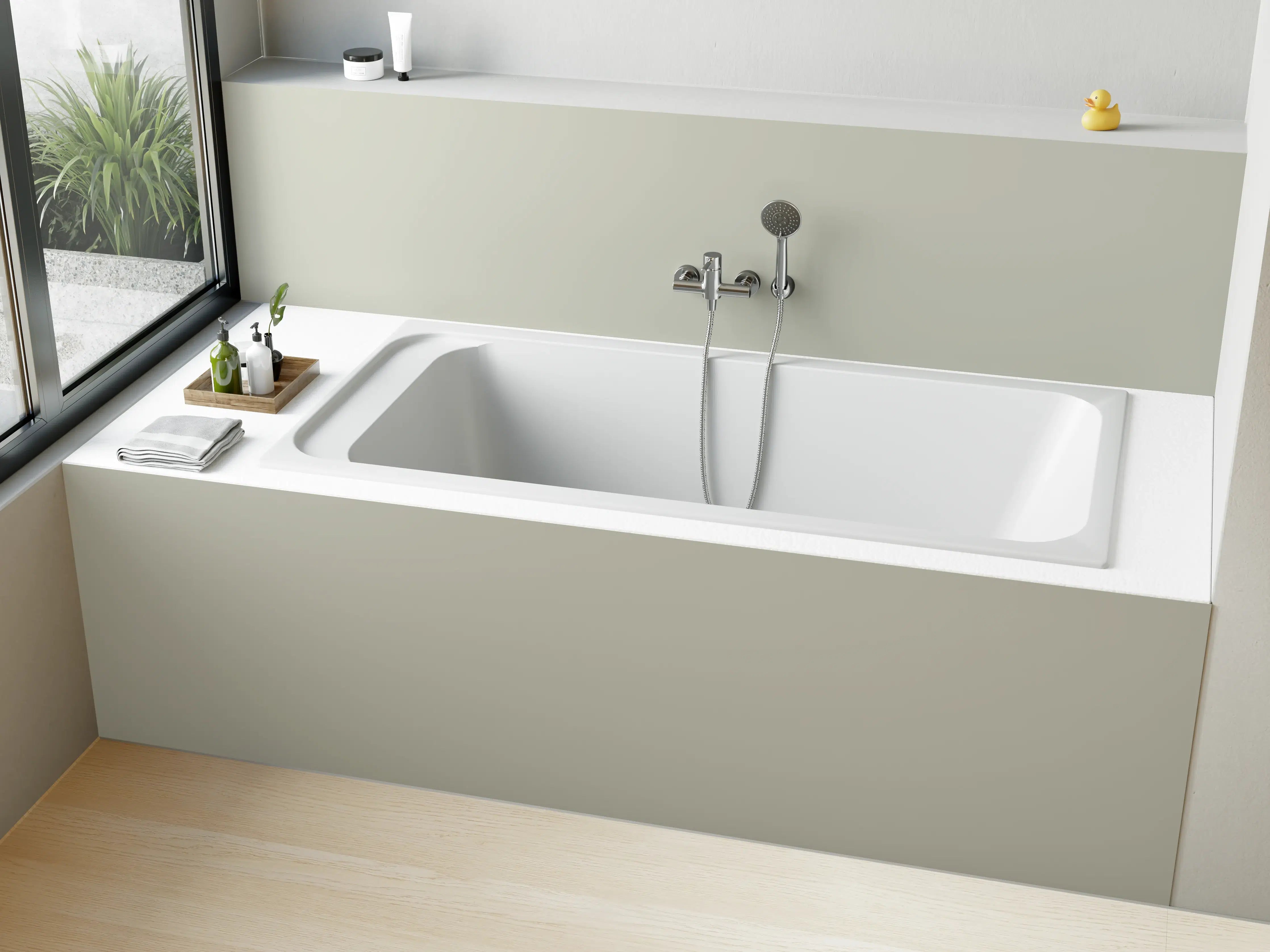 Badewannen-Rückwand - RAL 7044 (Seidengrau)